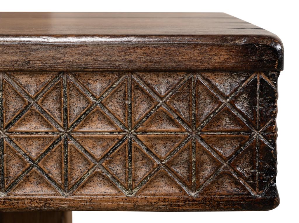 Honeycomb & Cross Brown Console Table - Image 7