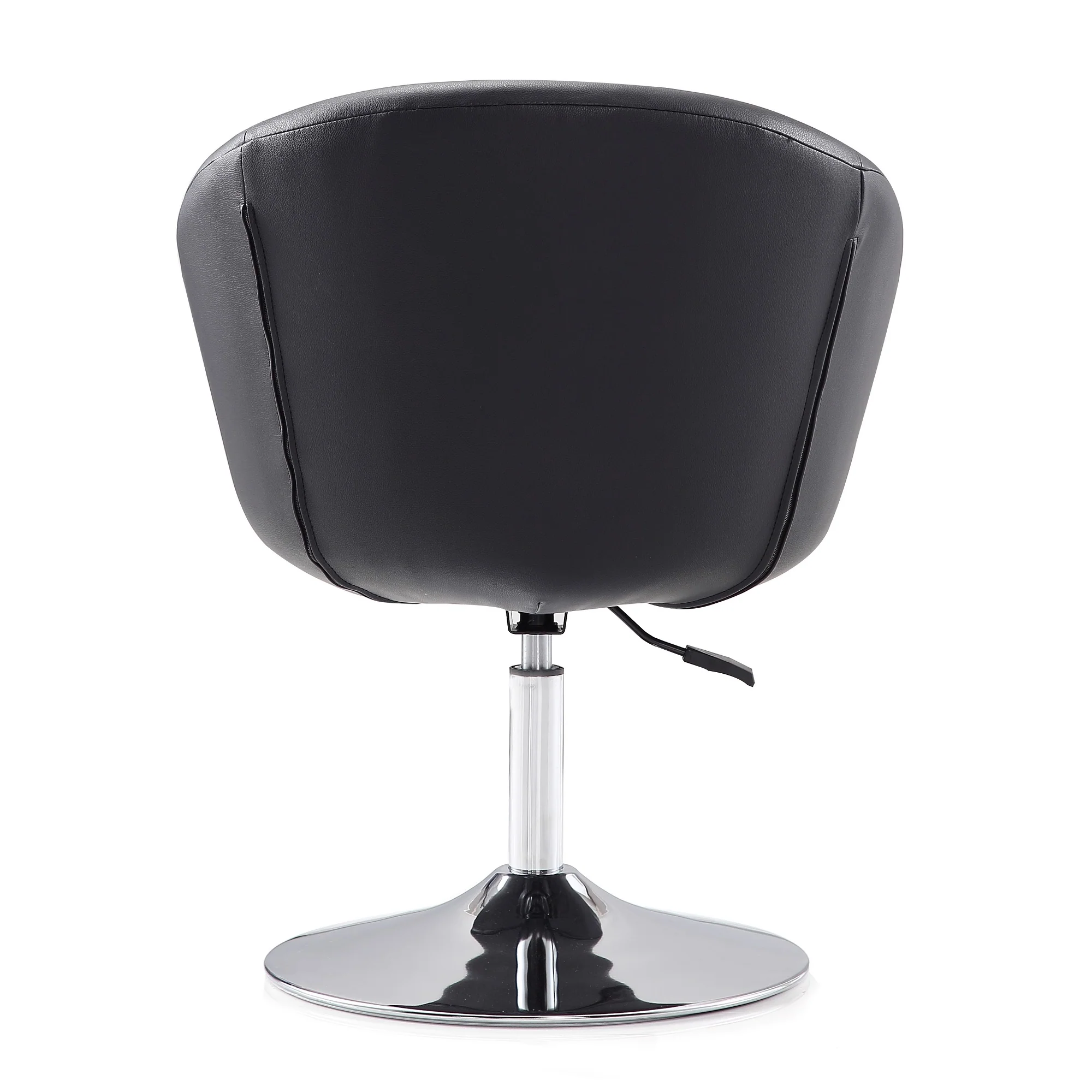Hopper Swivel Adjustable Height Faux Leather Chair in Black and Polished Chrome - Image 8