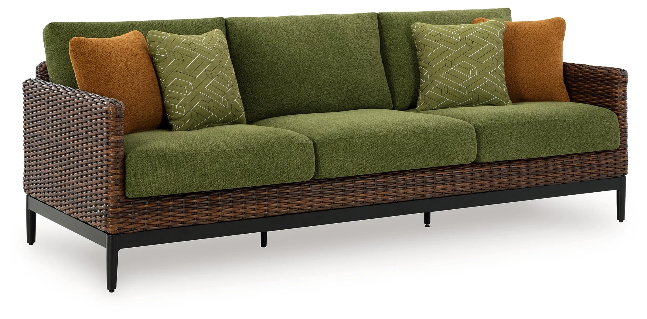 Horizon Hall Brown/Green Sofa with Cushion (Online Special Price) - Image 2