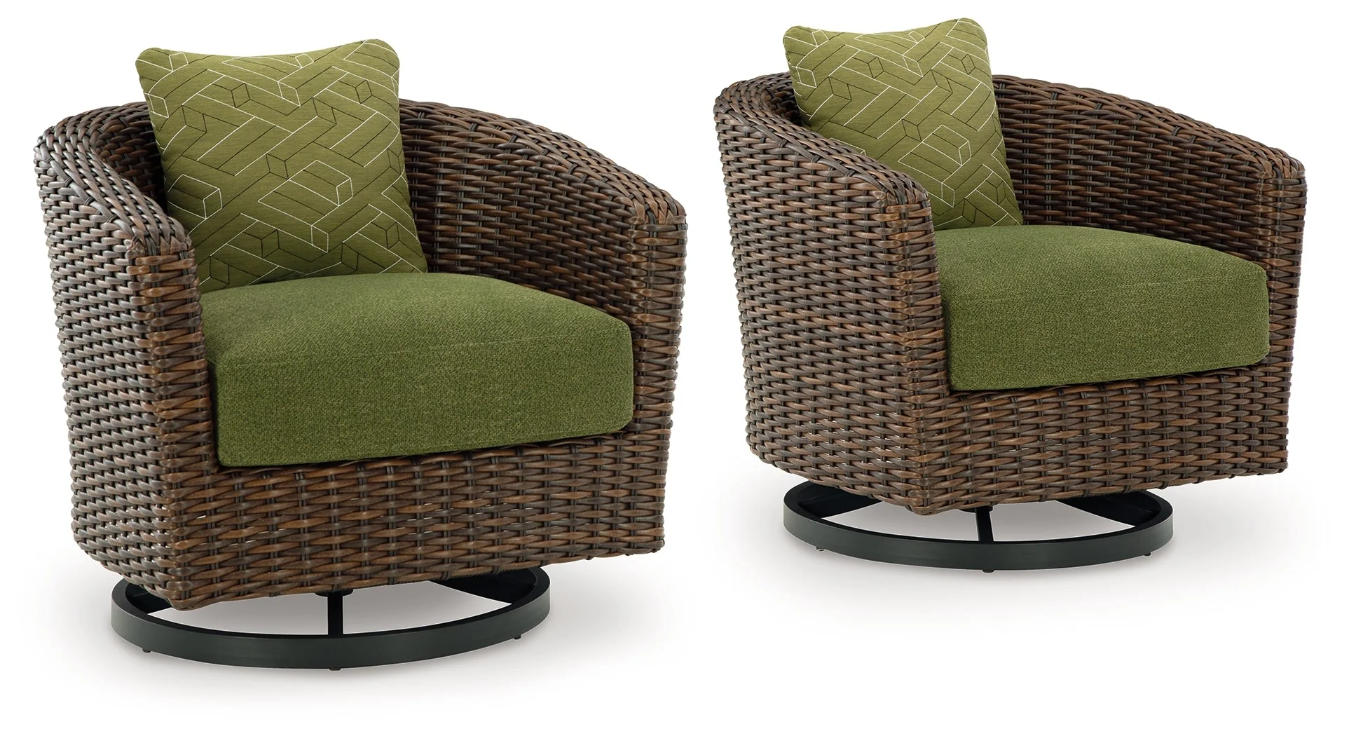 Horizon Hall Brown/Green Swivel Lounge w/ Cushion (Online Special Price) - Image 2