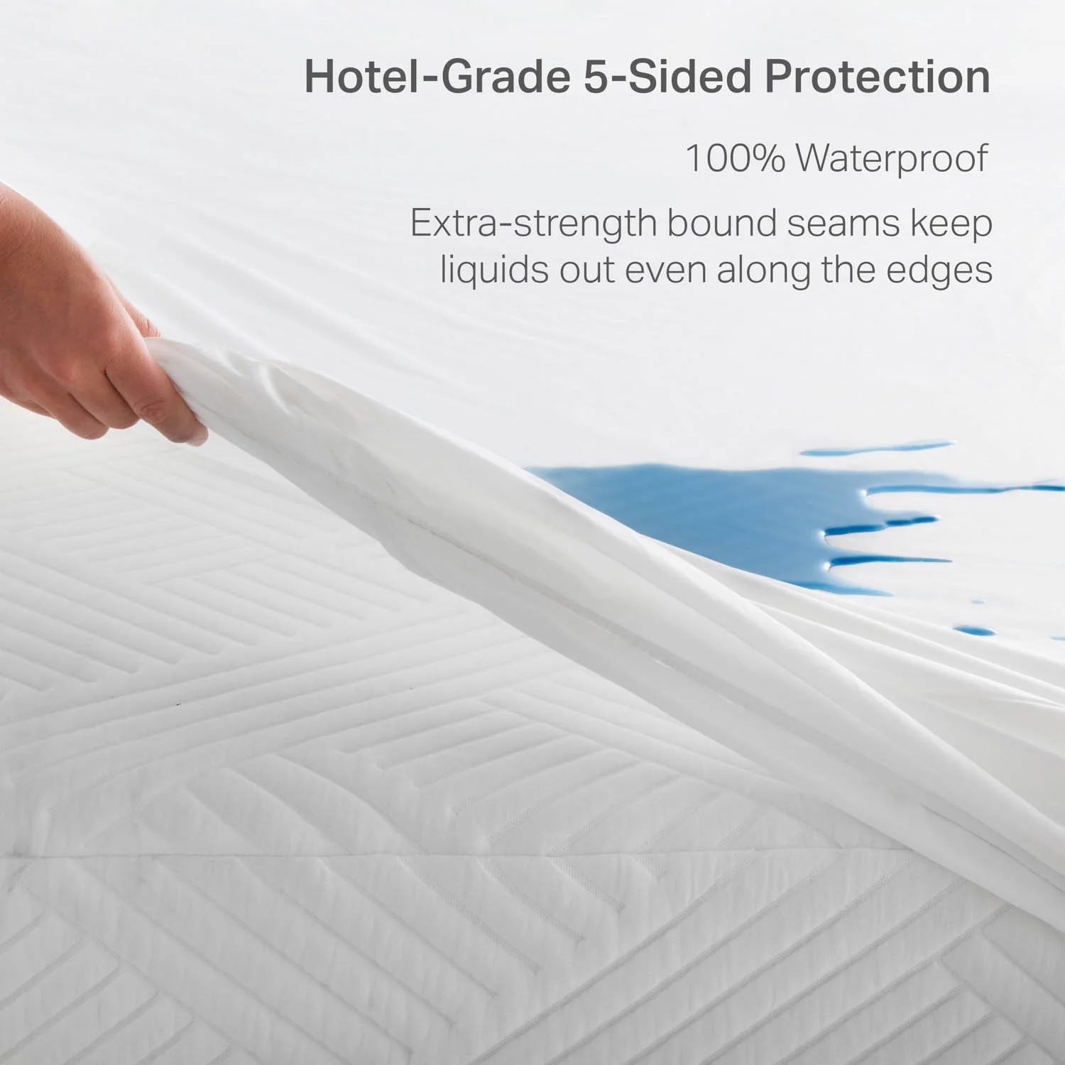 Hotel-Grade 5-Sided White Queen Mattress Protector - Image 3