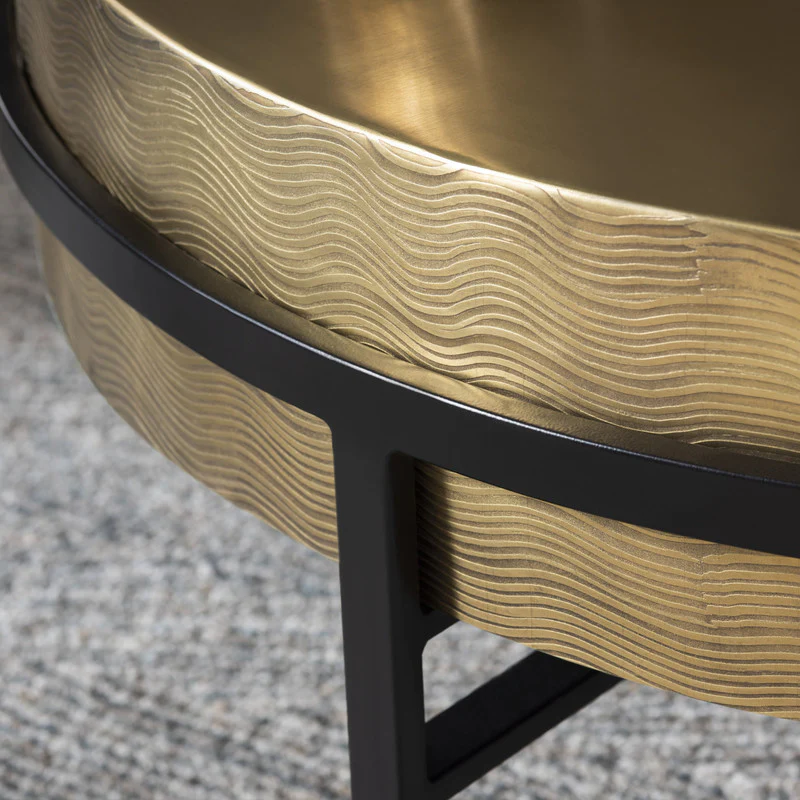 Hudson Gold/Black Textured Brass Cocktail Table - Image 5