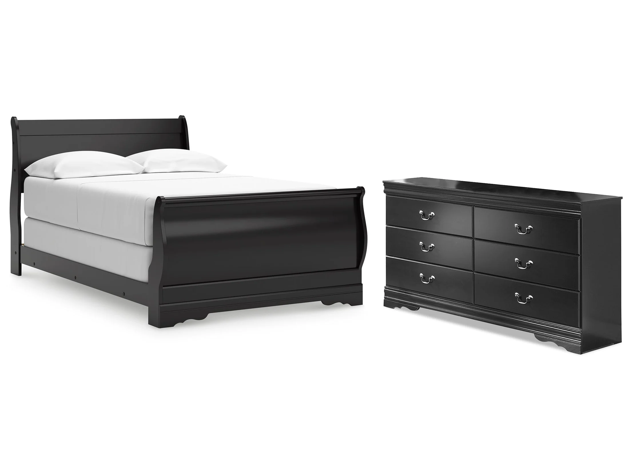 Huey Vineyard Black Full Sleigh Bedroom Set with Dresser - Image 2