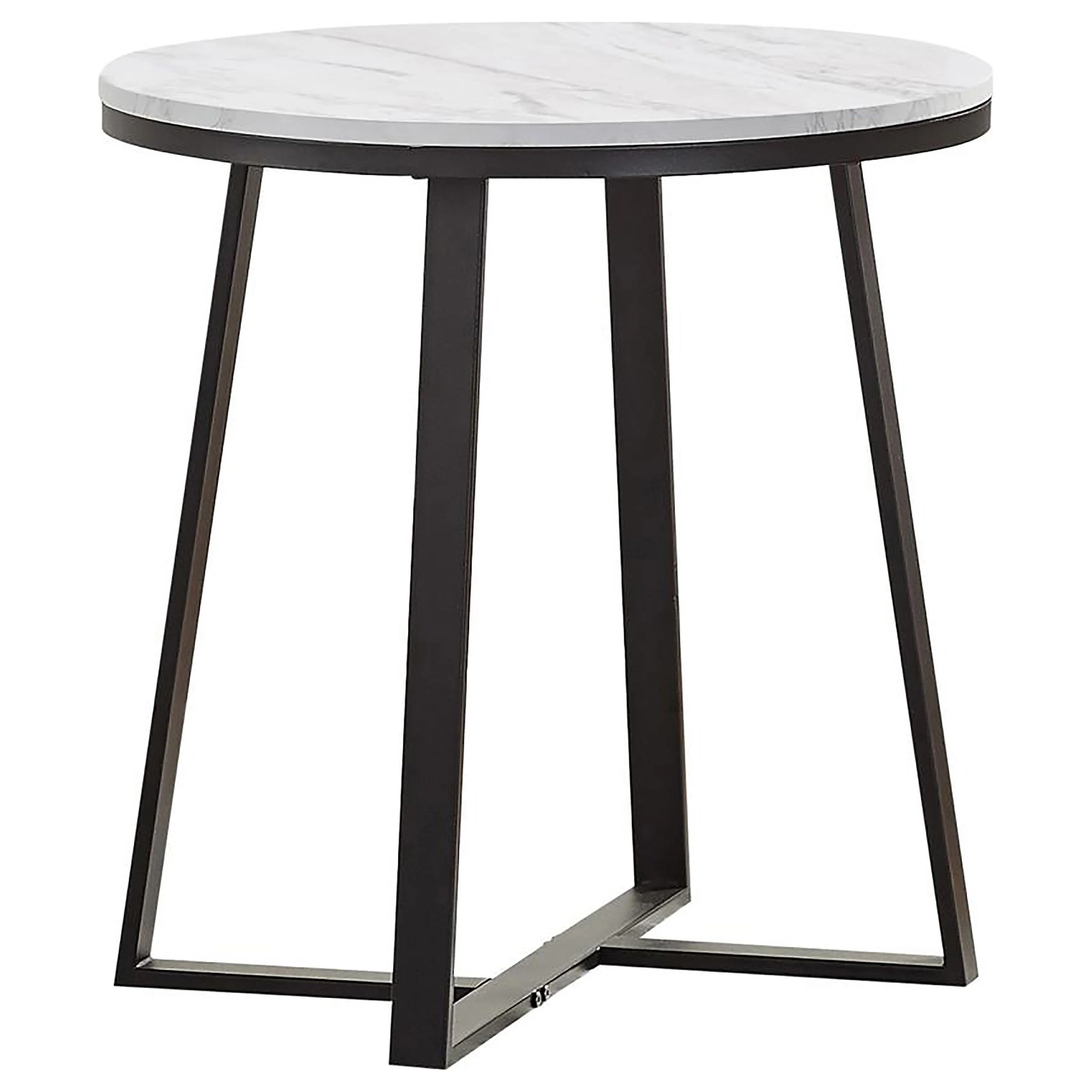 Hugo White Faux Marble 2-piece Coffee and End Table Set - Image 3