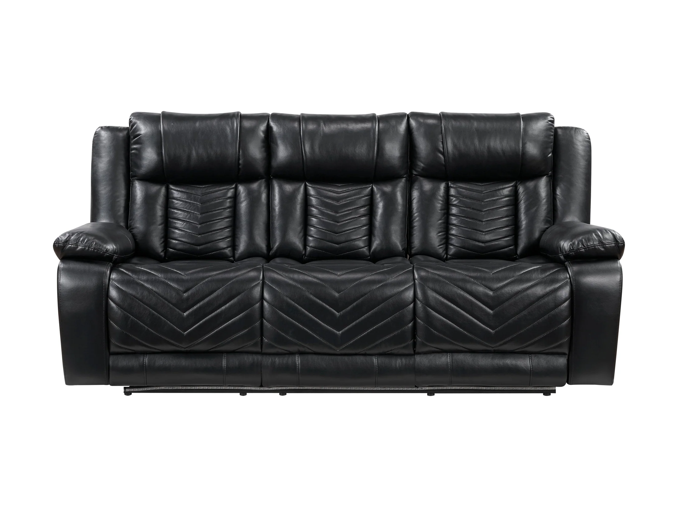 Huron Black Power Double Reclining Sofa