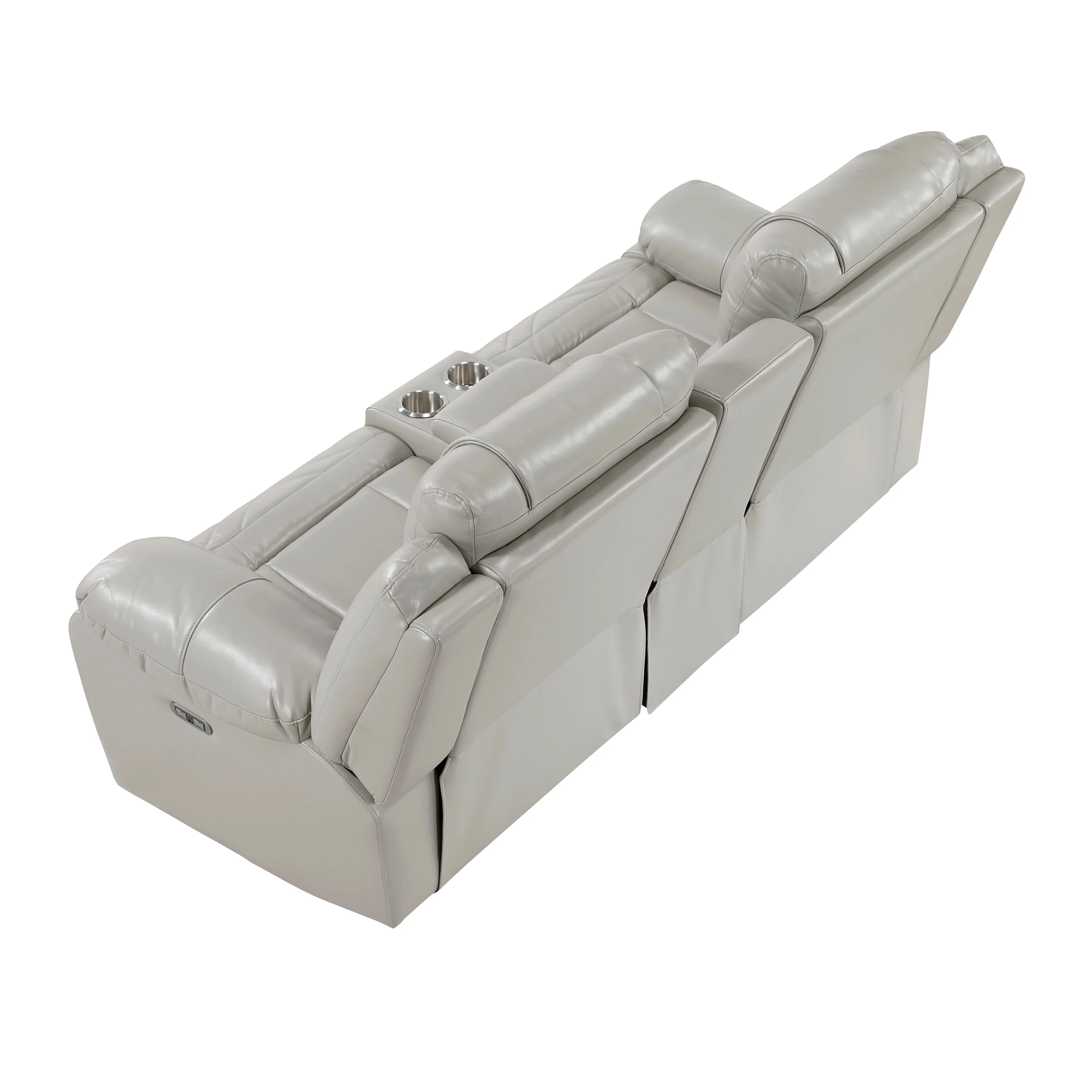 Huron Gray Power Double Reclining Loveseat - Image 3