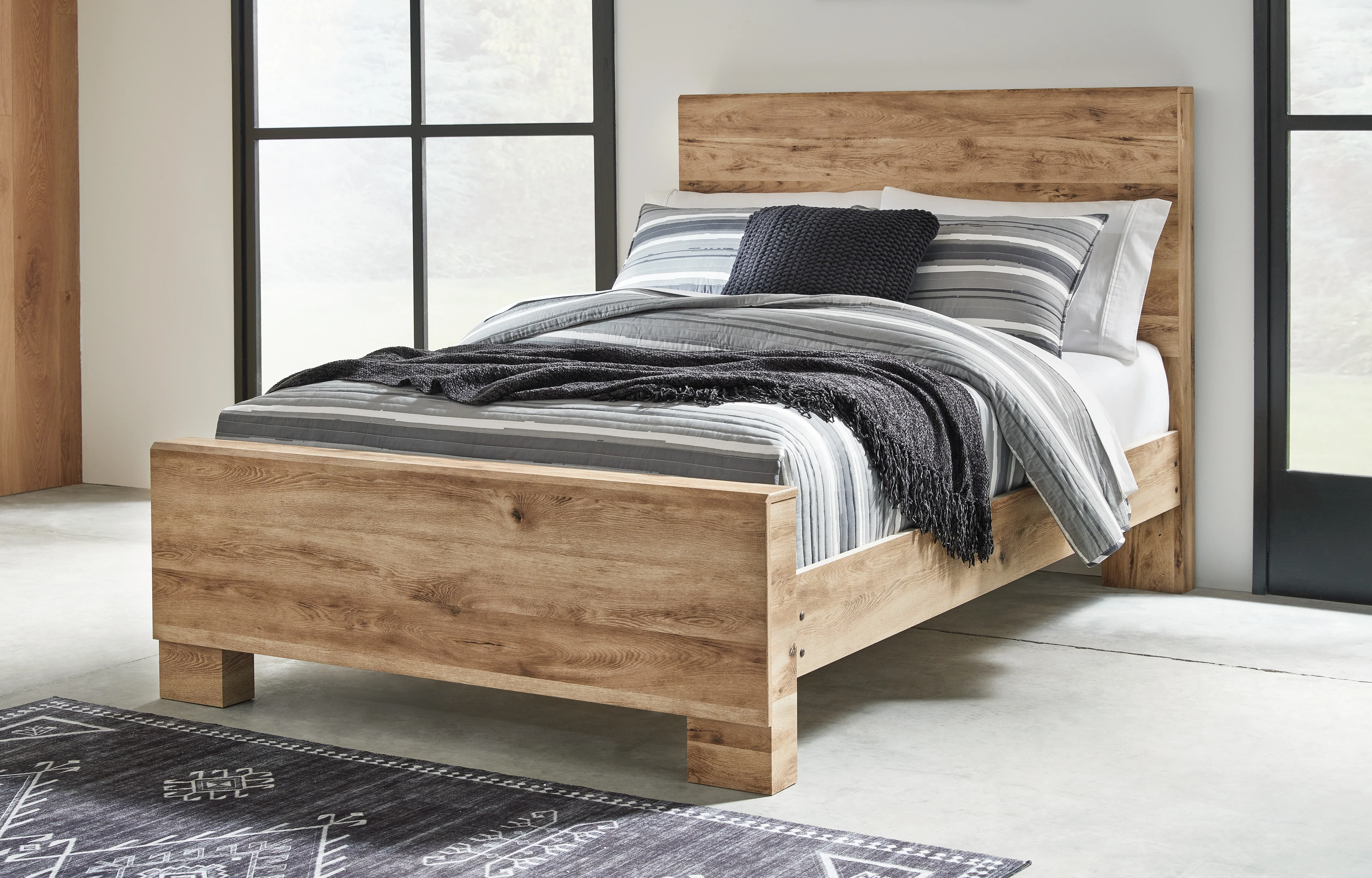 Hyanna Tan Brown Full Panel Bedroom Set with Dresser, Mirror and Nightstand - Image 18