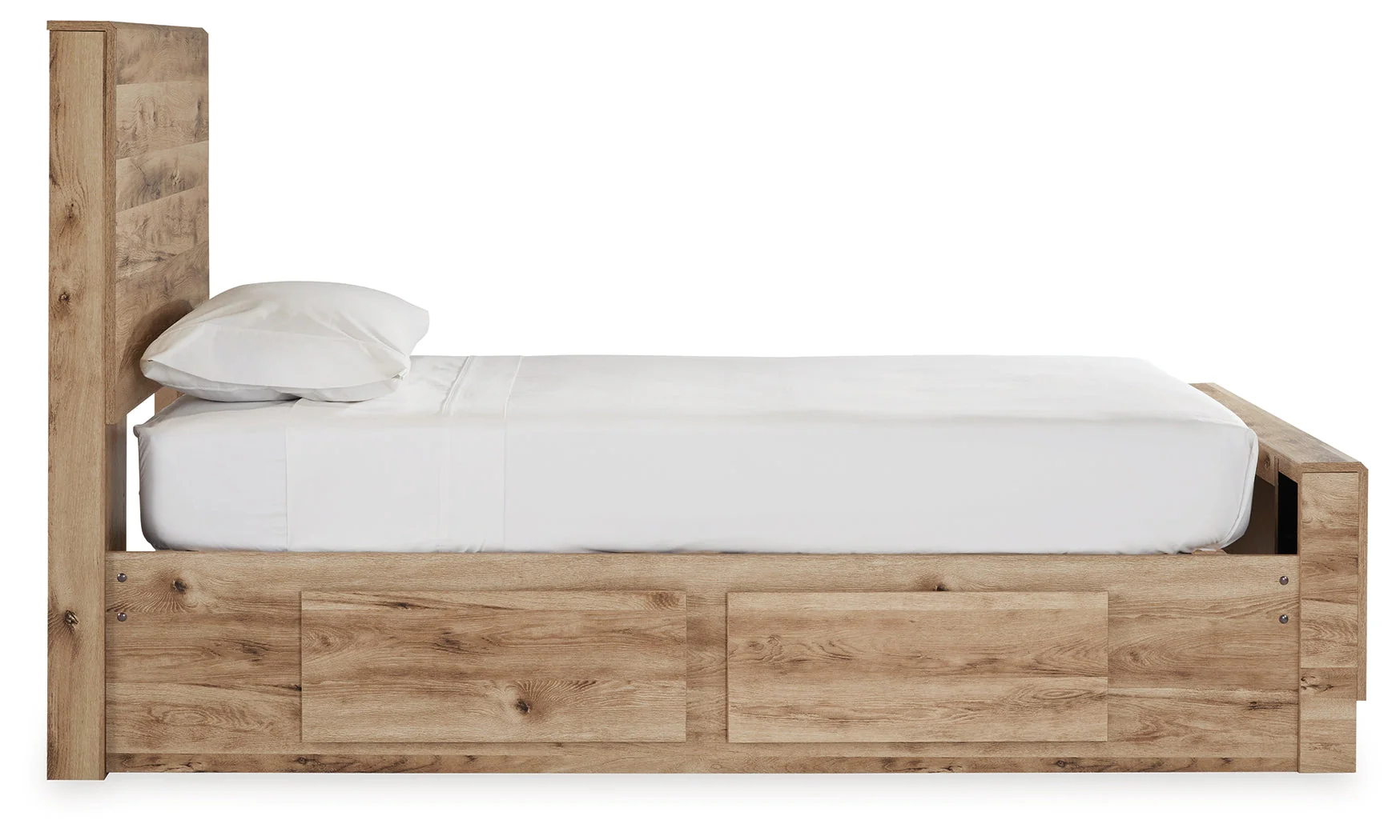 Hyanna Tan Brown Twin Panel Bedroom Set with 1 Side Storage, Dresser and Mirror (Online Special Price) - Image 7