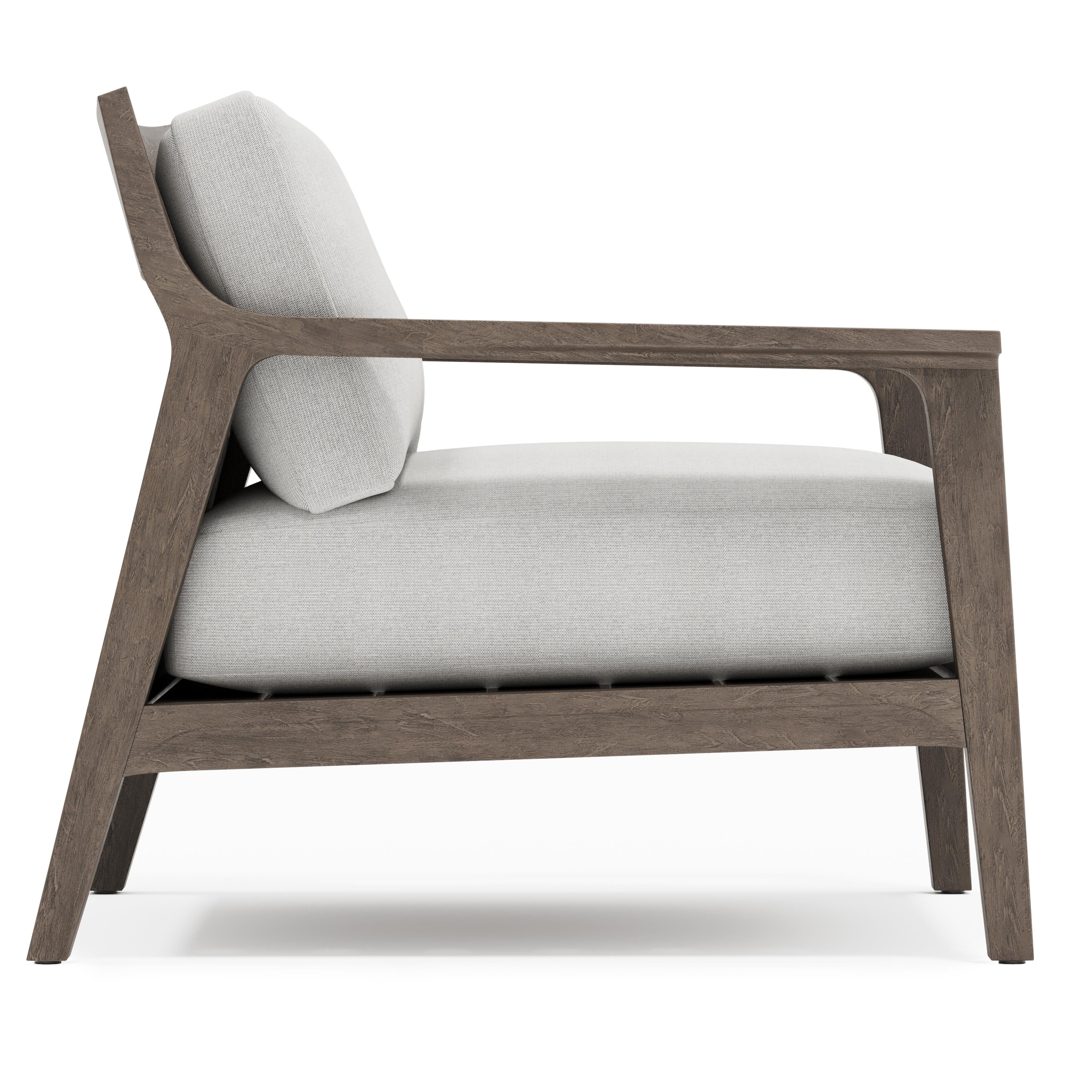 Ibiza Weathered Teak/Pebble/White/Cream Outdoor Chair - Image 2