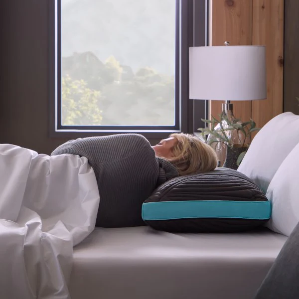 Ice Cloud + Omniphase Black/Blue King Mid Loft Pillow - Image 7
