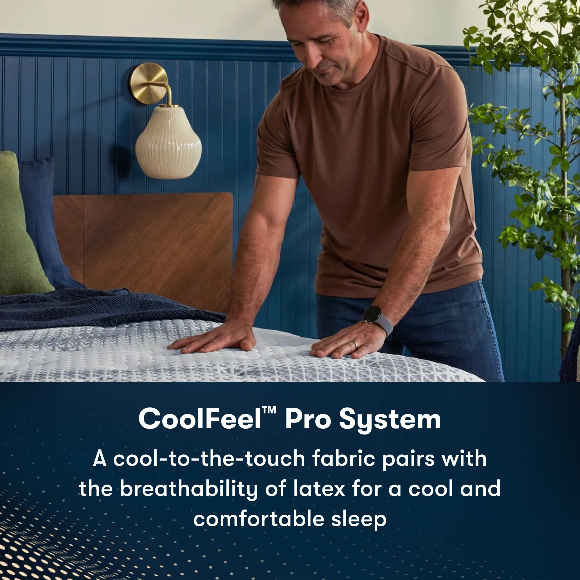 iComfortPro Canterbury 15" Dark Blue/White Latex Foam Queen Plush Mattress - Image 7