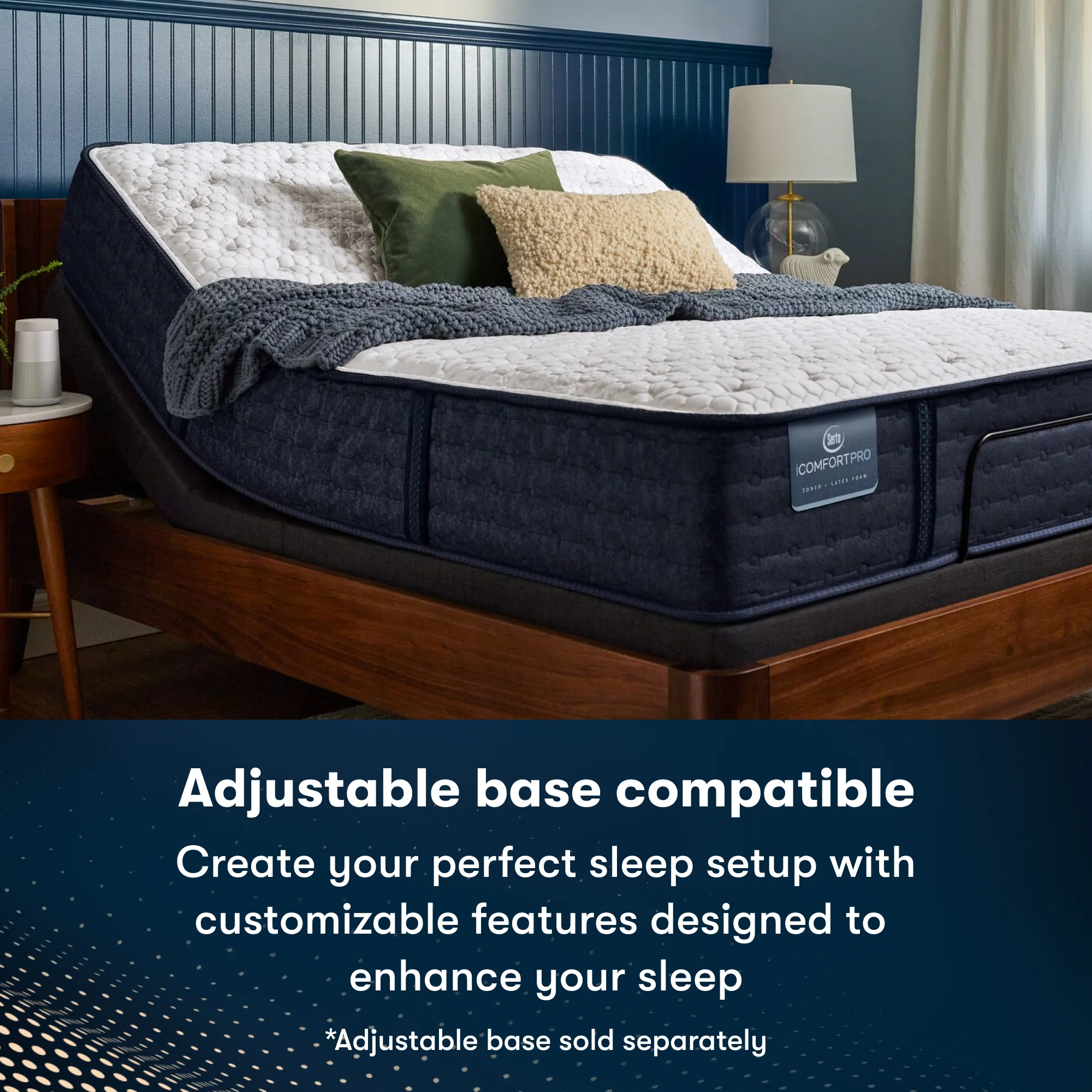 iComfortPro Granby 11.5" Dark Blue/White Latex Foam King Extra Firm Mattress - Image 8