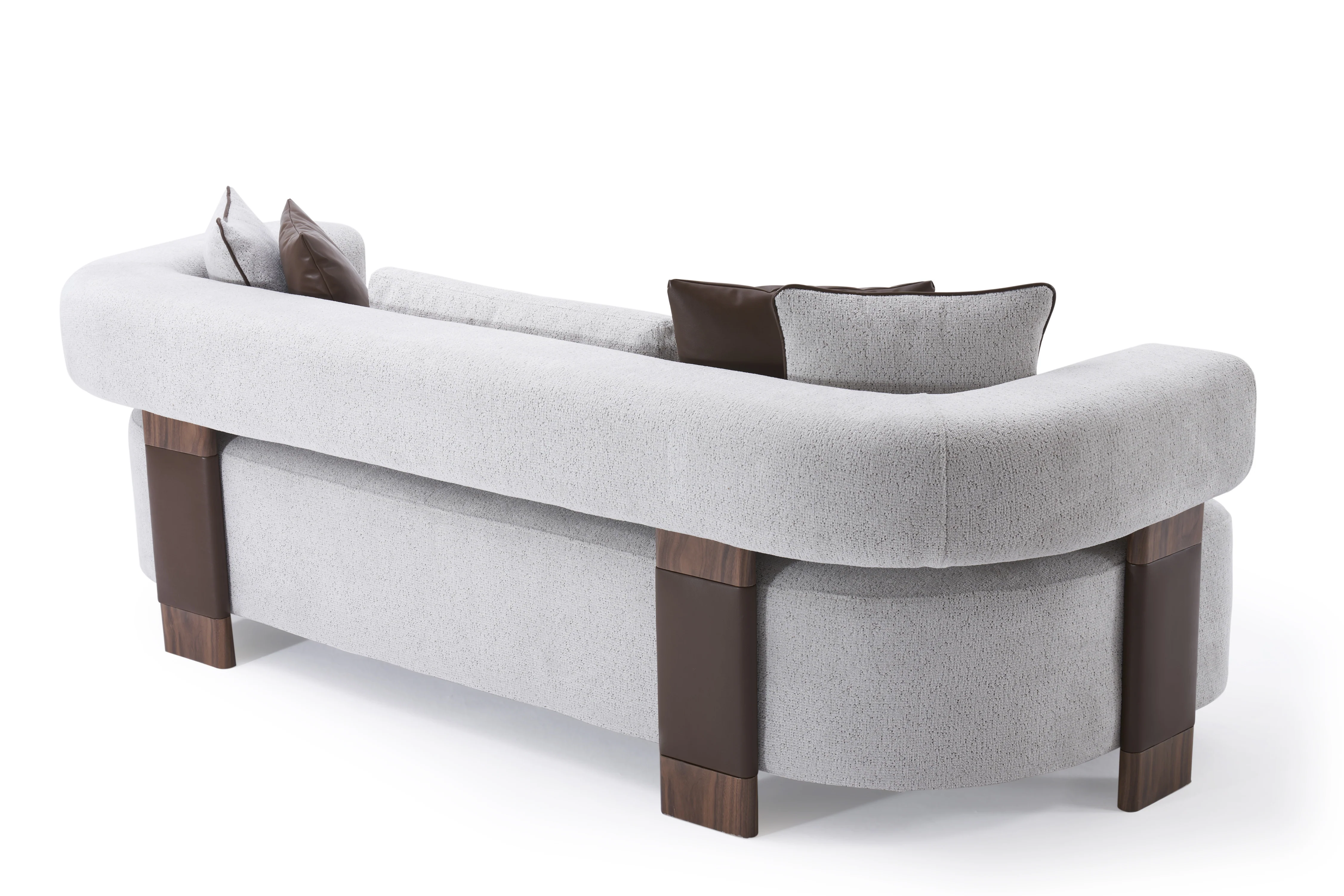 Indigo White & Walnut Sofa - Image 3