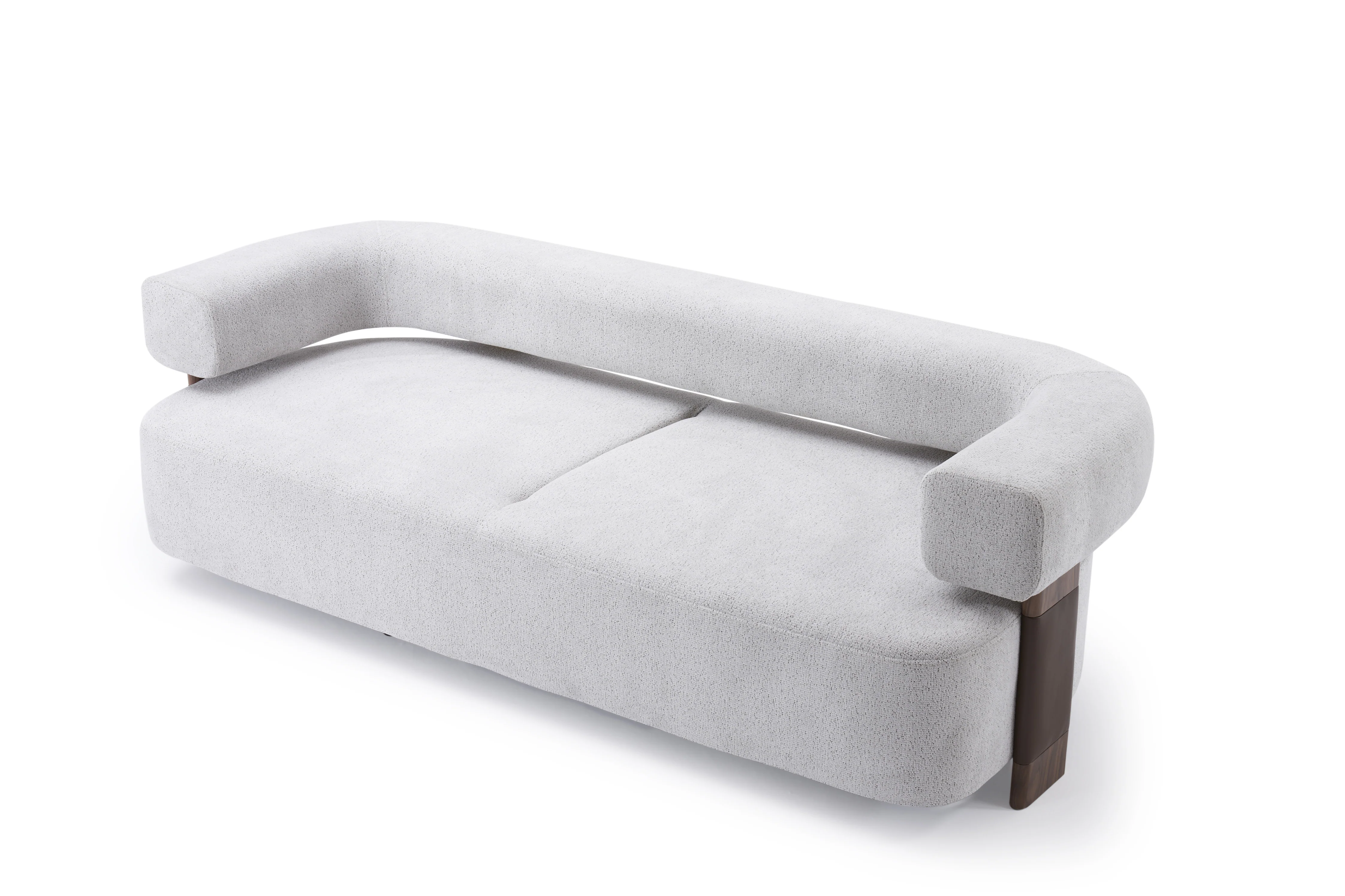 Indigo White & Walnut Sofa - Image 5