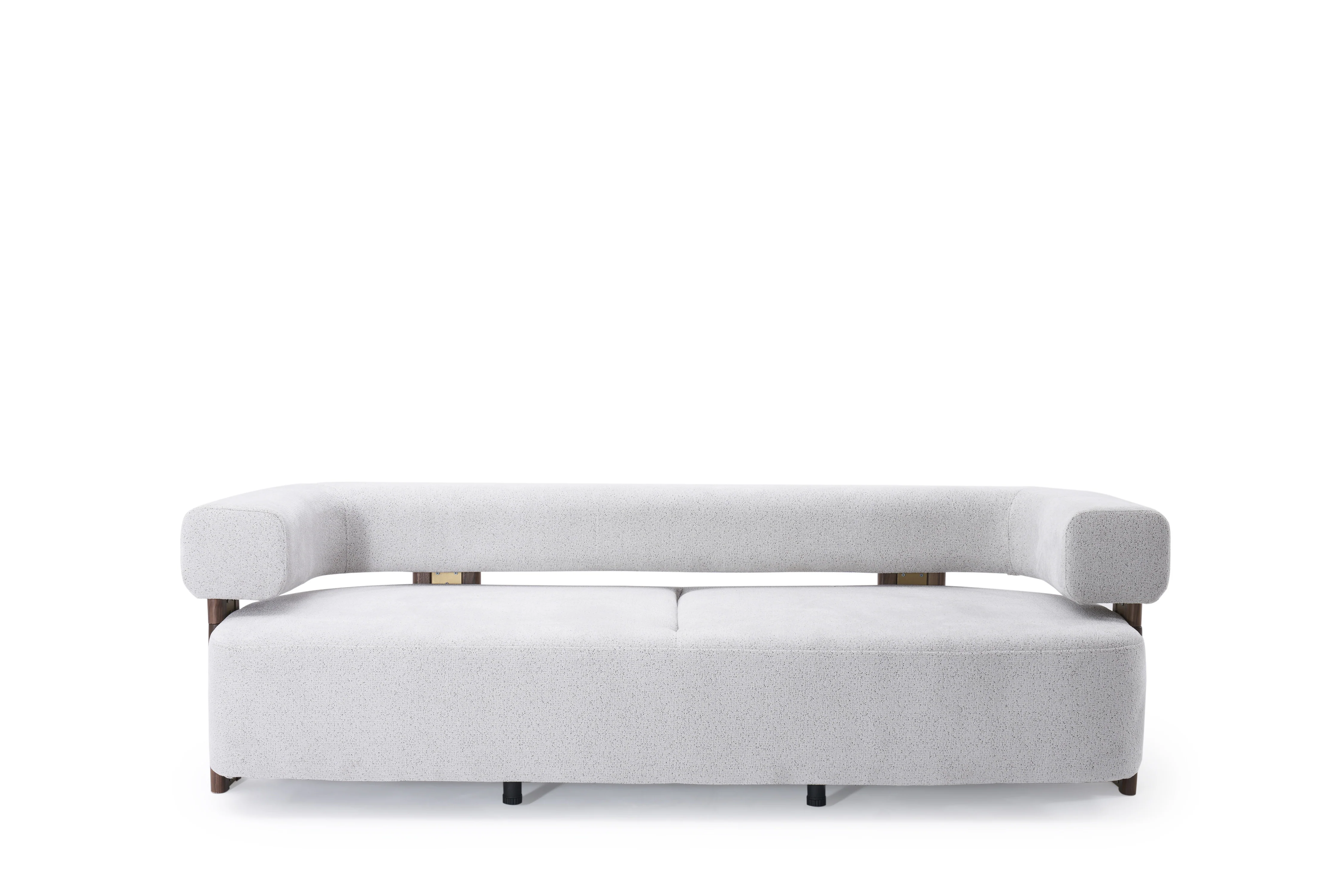 Indigo White & Walnut Sofa - Image 6