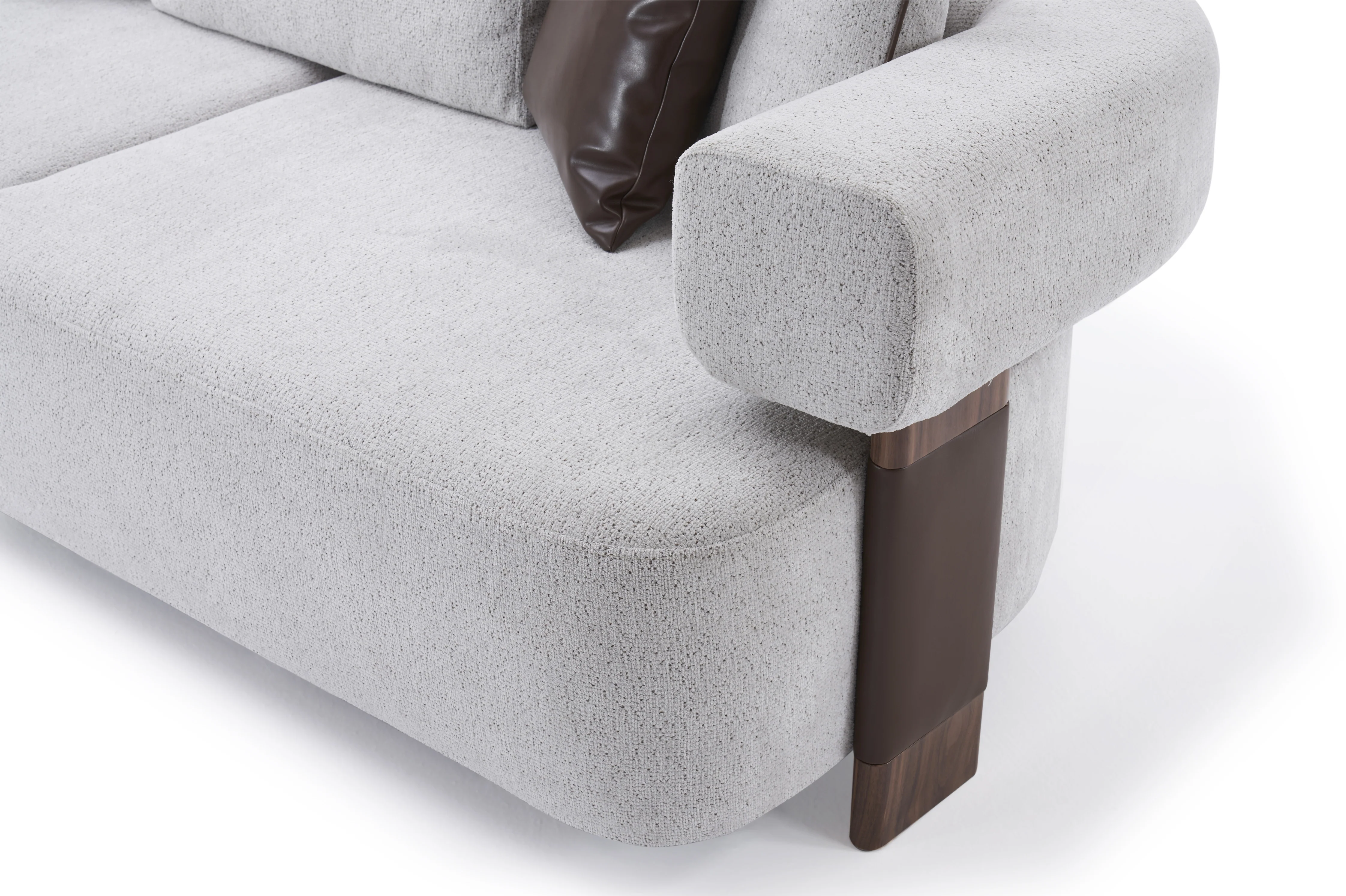 Indigo White & Walnut Sofa - Image 9