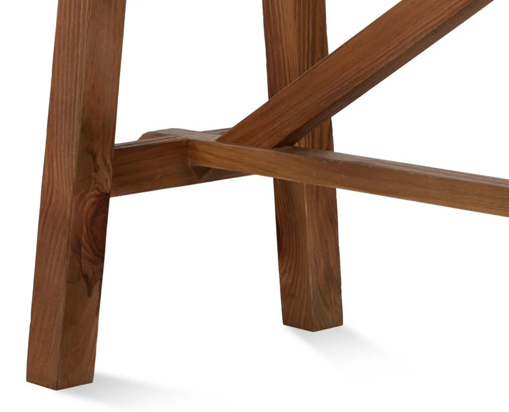 Industrial Classic Natural Double X Base Sofa Table - Image 5