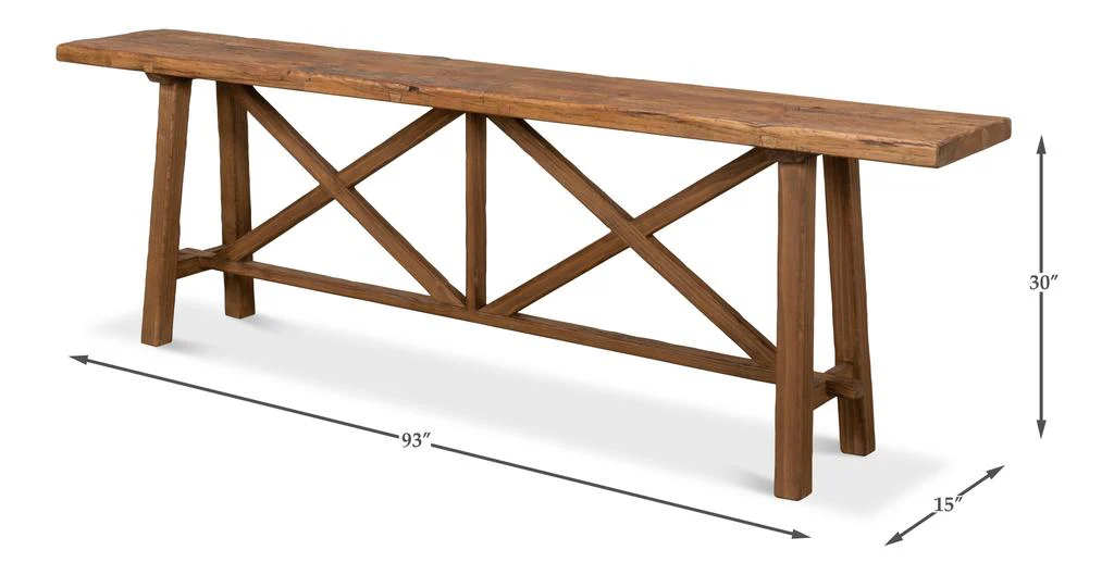 Industrial Classic Tan Double X Base Sofa Table - Image 11