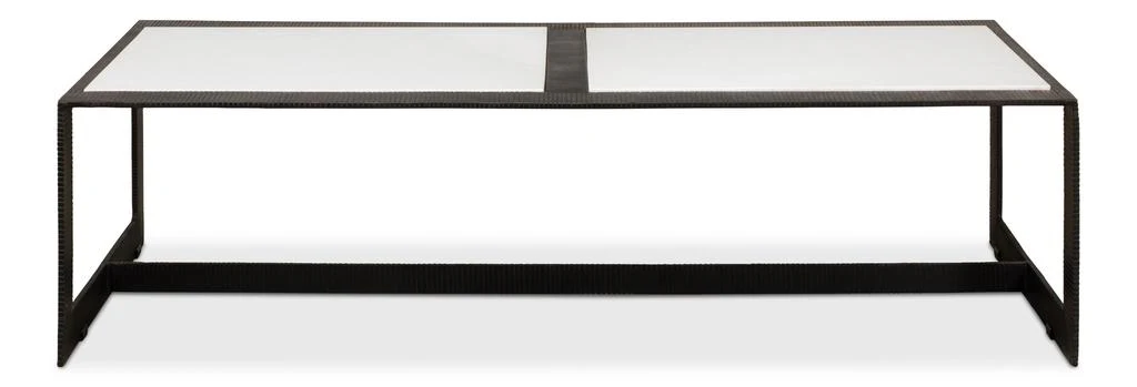 Ironworks Black Ridged Iron Rectangular Coffee Table - Image 2