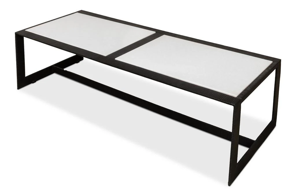 Ironworks Black Ridged Iron Rectangular Coffee Table - Image 3