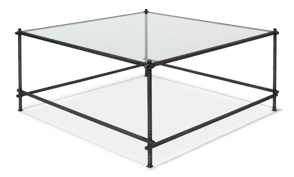 Ironworks White Serrated Edge Iron Coffee Table - Image 2