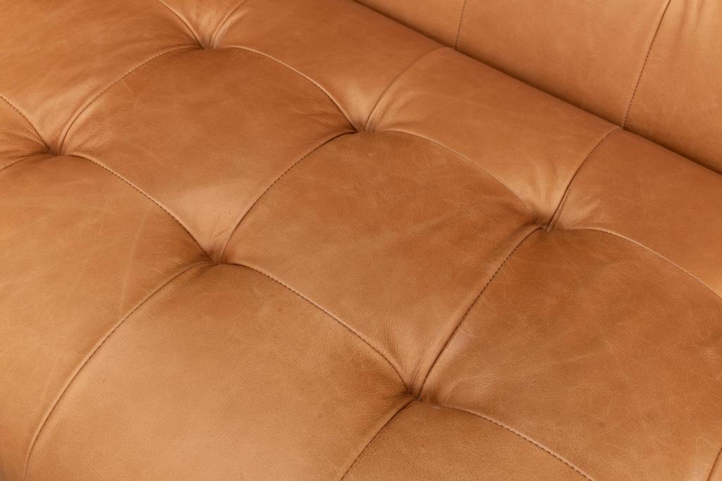 Isaac Brown Leather Sofa - Image 9