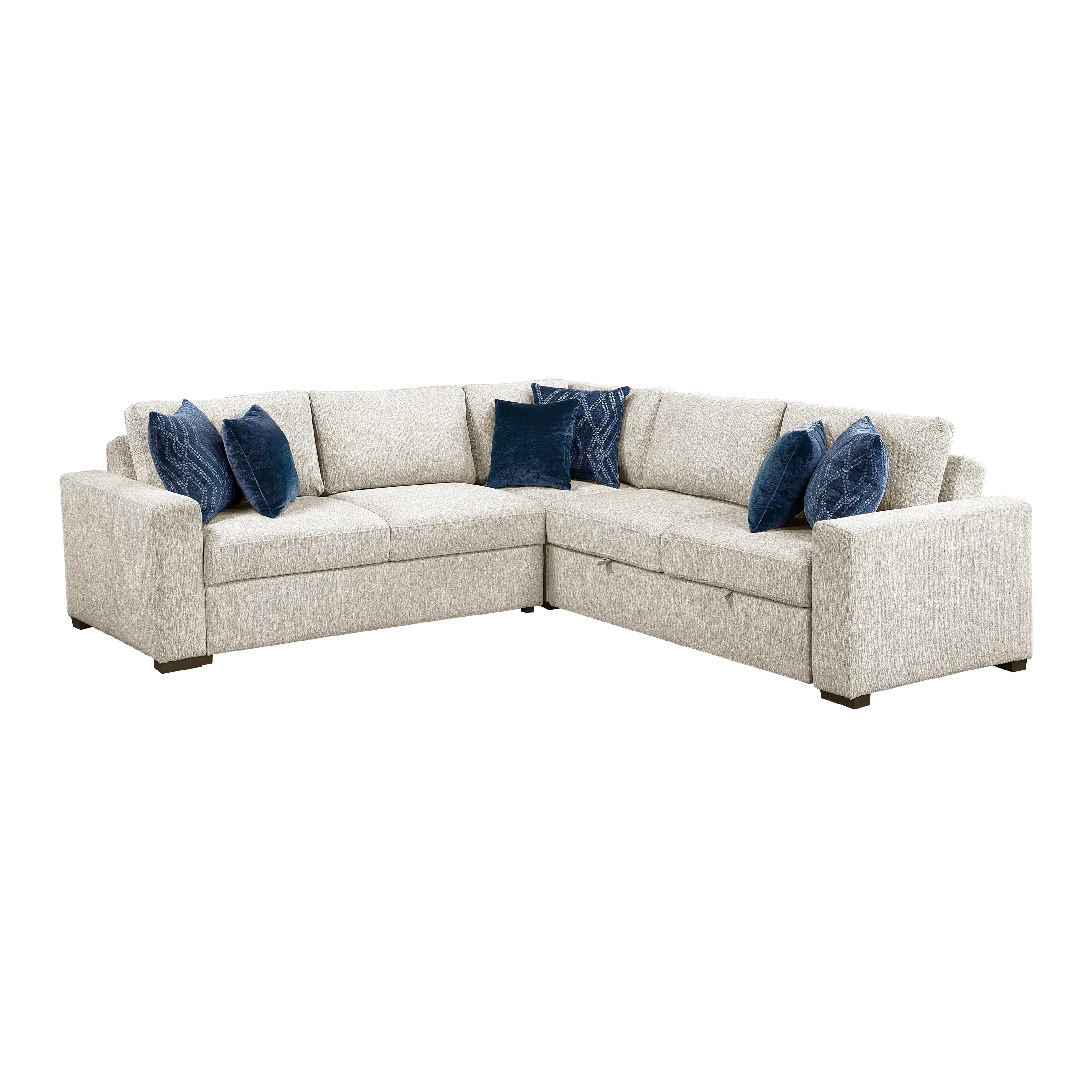 Isla Beige 3-Piece Sectional w/ Pull-Out Bed - Image 2