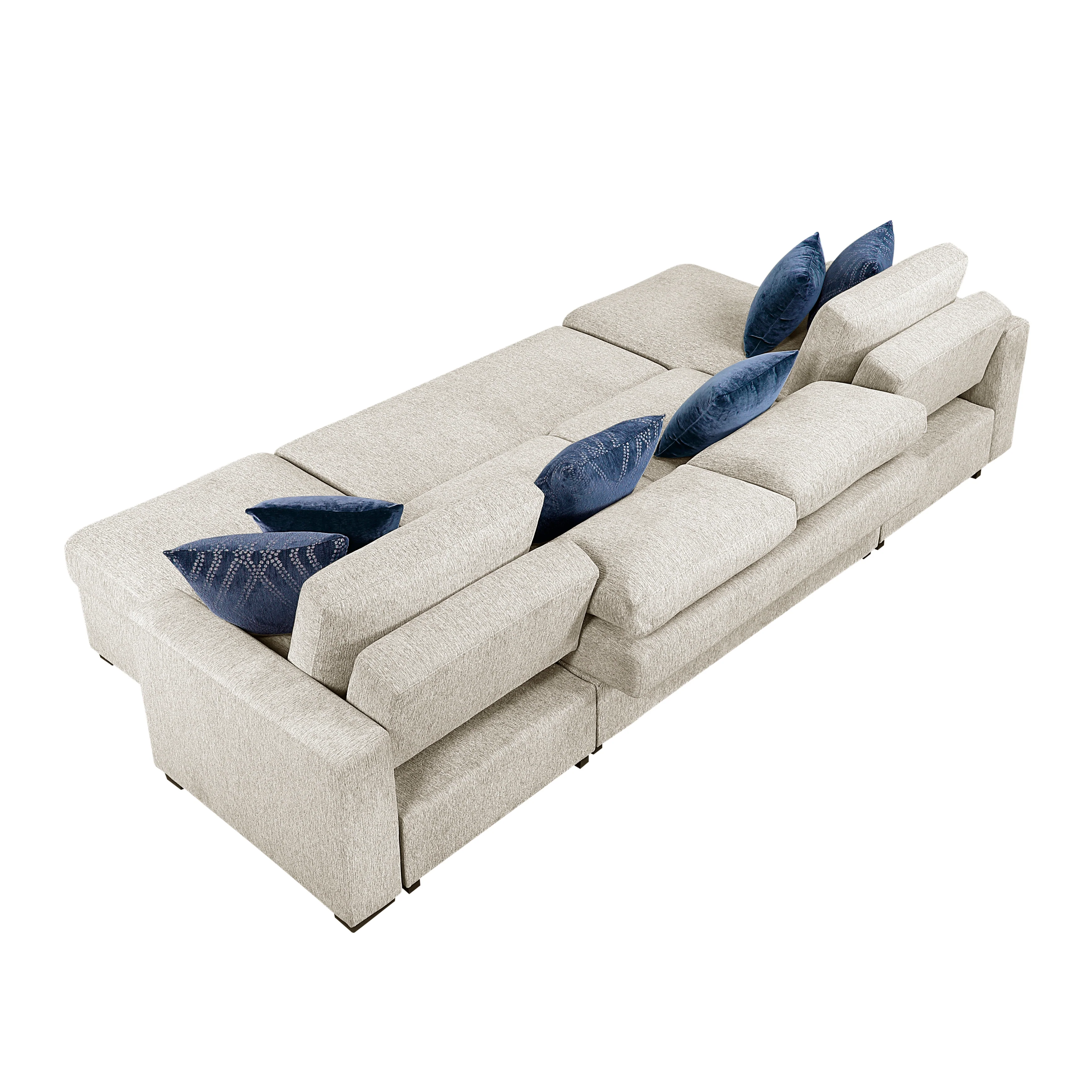 Isla Beige 3-Piece Sectional w/ Reversible Chaises & Pull-Out Bed - Image 5