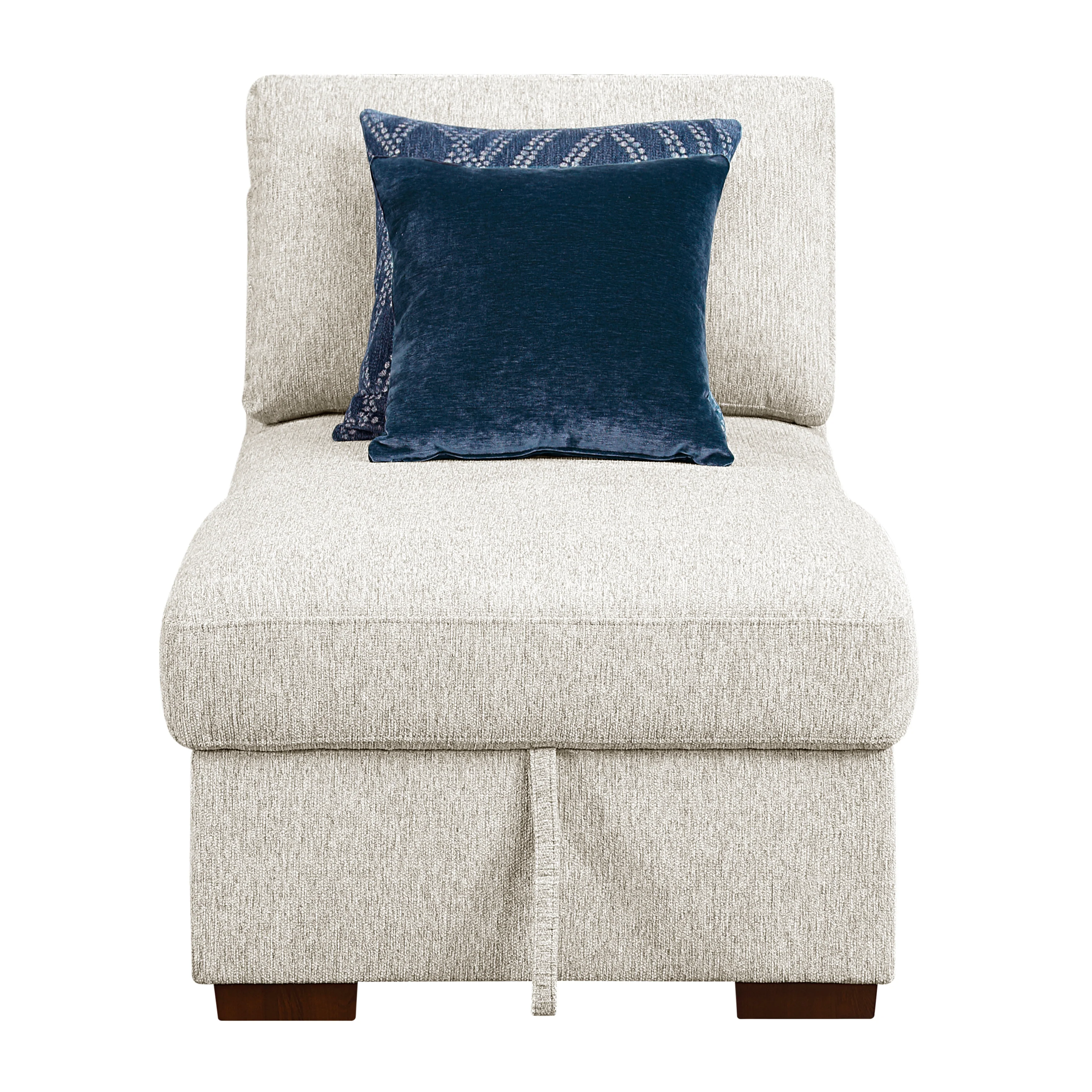 Isla Beige Chaise Lounge w/ Arms & Hidden Storage - Image 5
