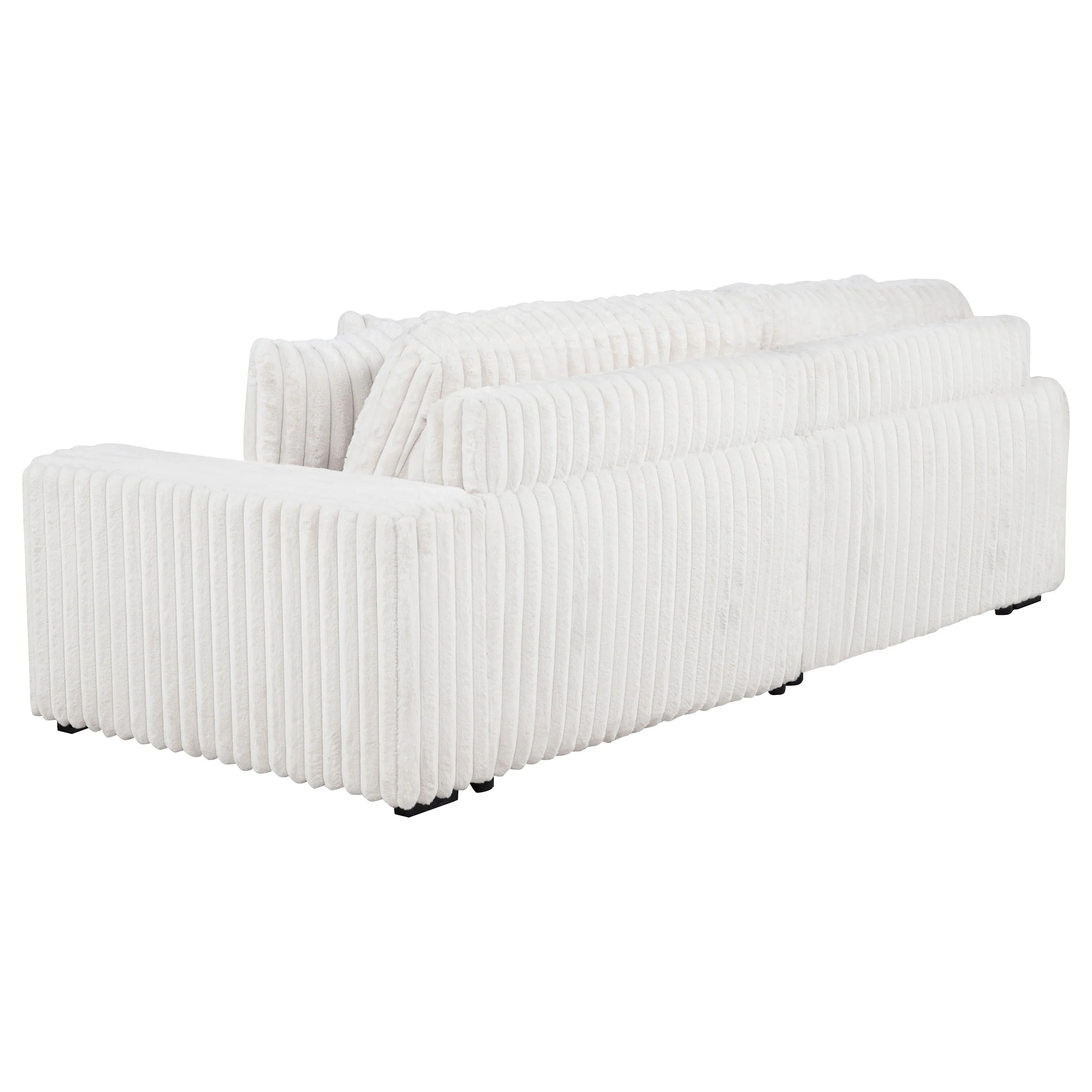 Jacana Ivory Corduroy Upholstered Dual Power Chaise Sofa - Image 7