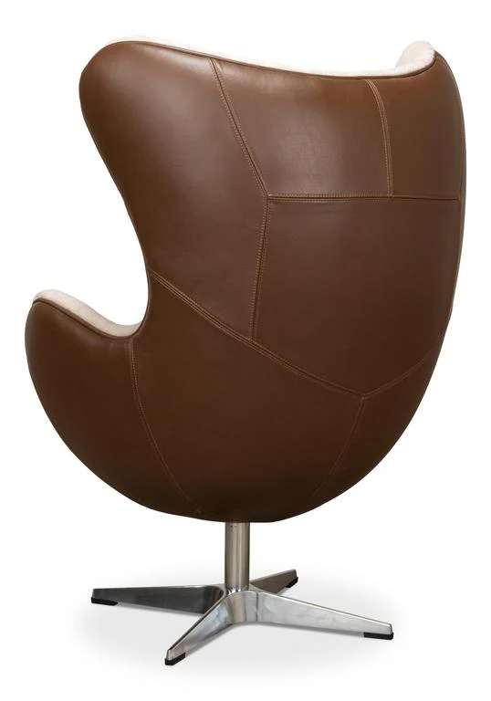 Jacobean Brown Mid 20th Century Egg Chair - Image 3