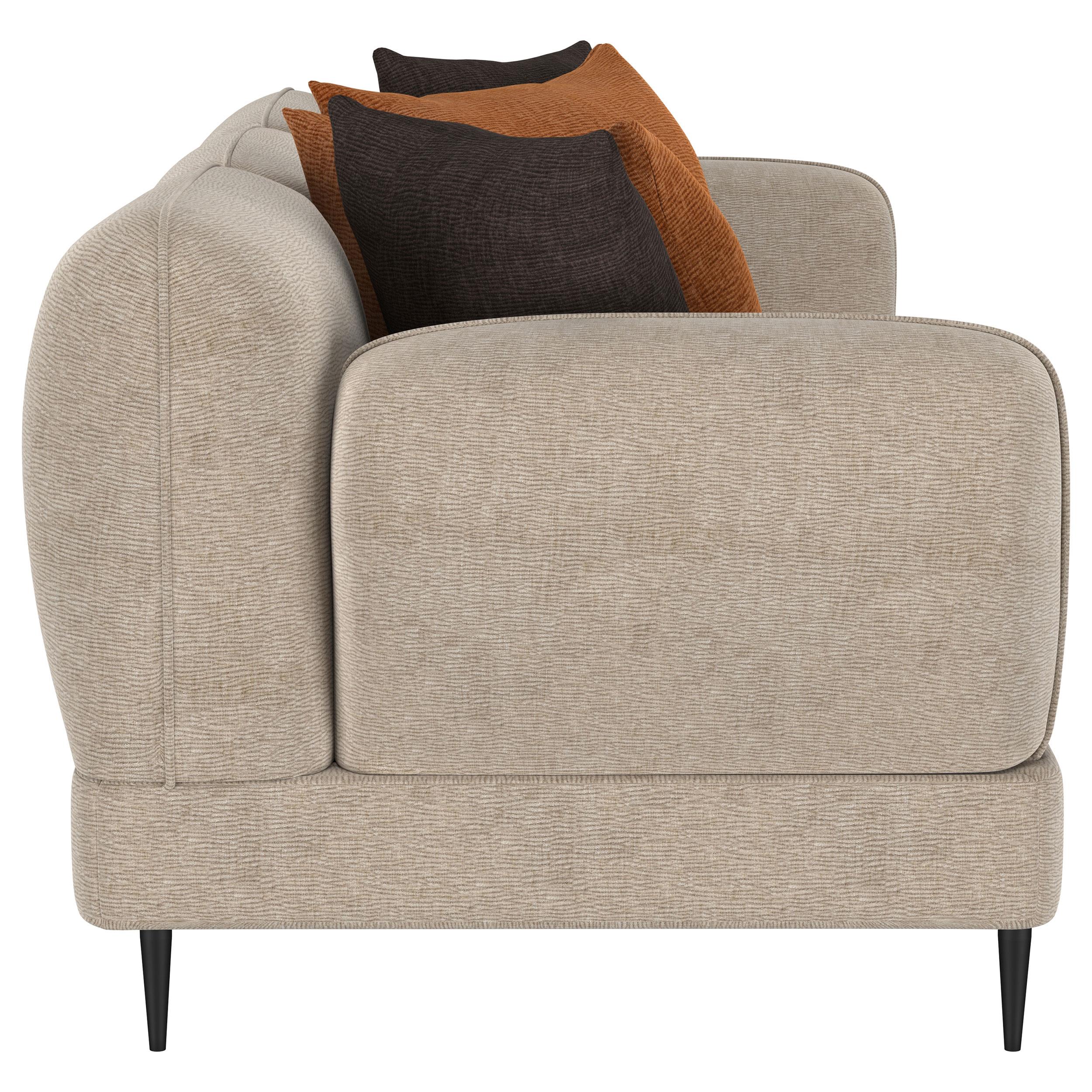 Jade Latte Chenille Upholstered Sculpted Track Arm Sofa - Image 9