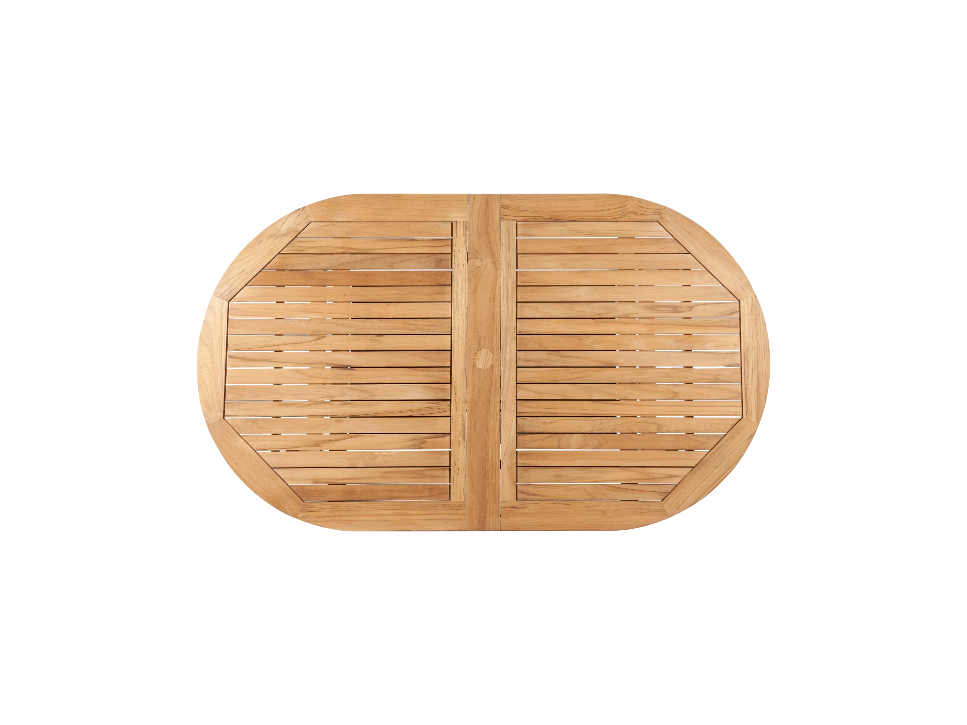 January Oval Teak Outdoor Dining Table with Double Extensions and Umbrella Hole - Image 7