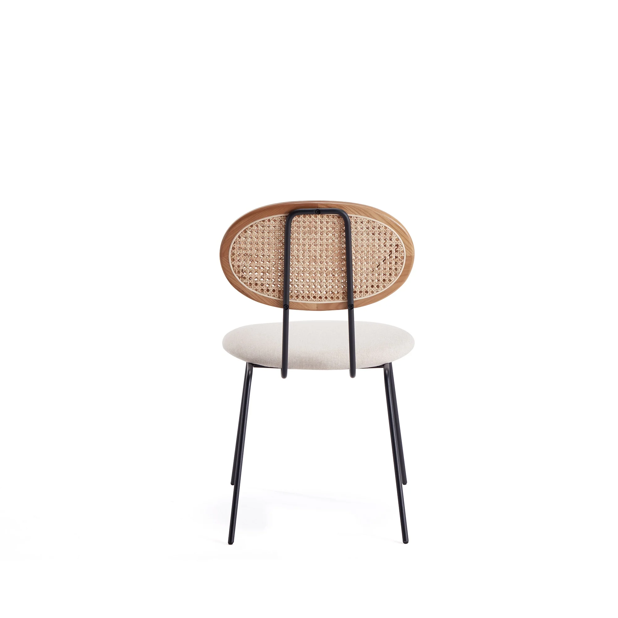 Jardin Dining Chair in Nature Cane and Oatmeal Upholstered Seating (set of 2) - Image 7