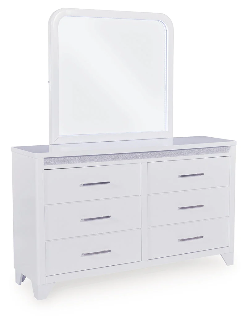 Jarlee White King Panel Bedroom Set with Dresser, Mirror and Nightstand (Online Special Price) - Image 2