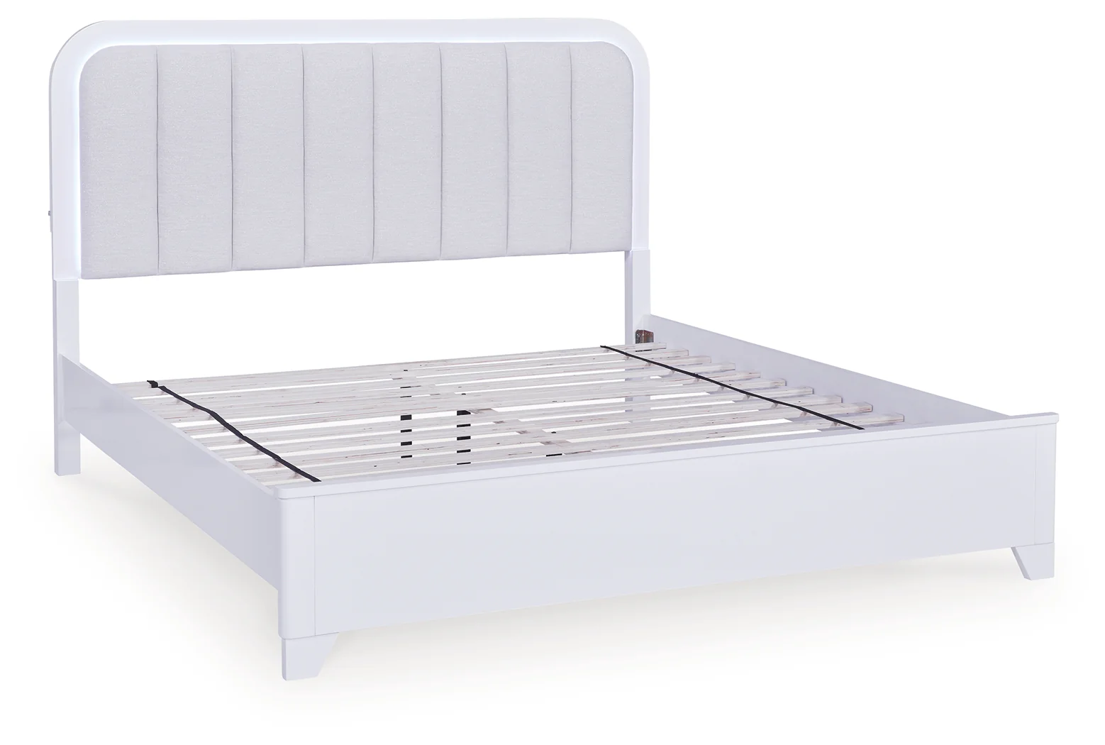 Jarlee White King Upholstered Panel Bed - Image 3