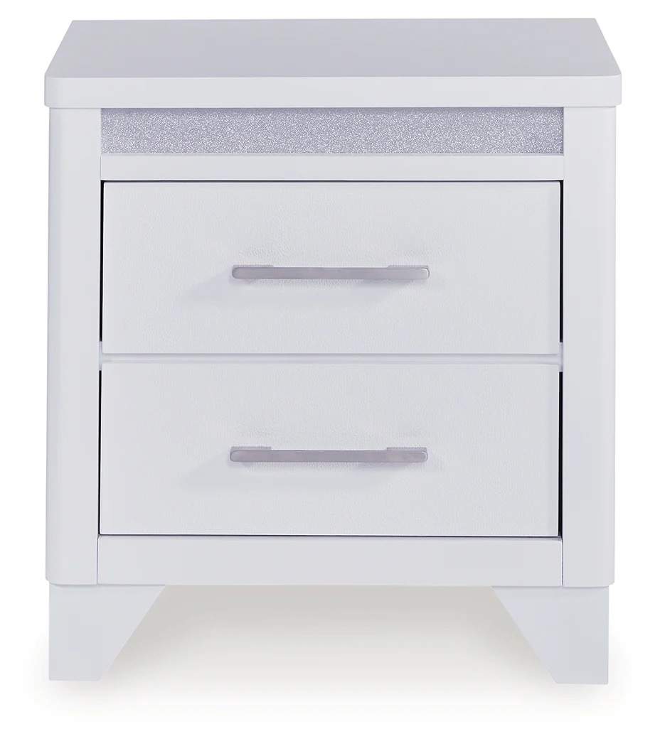 Jarlee White Queen Upholstered Panel Bed, Dresser, Mirror, Chest and 2 Nightstands (Online Special Price) - Image 8