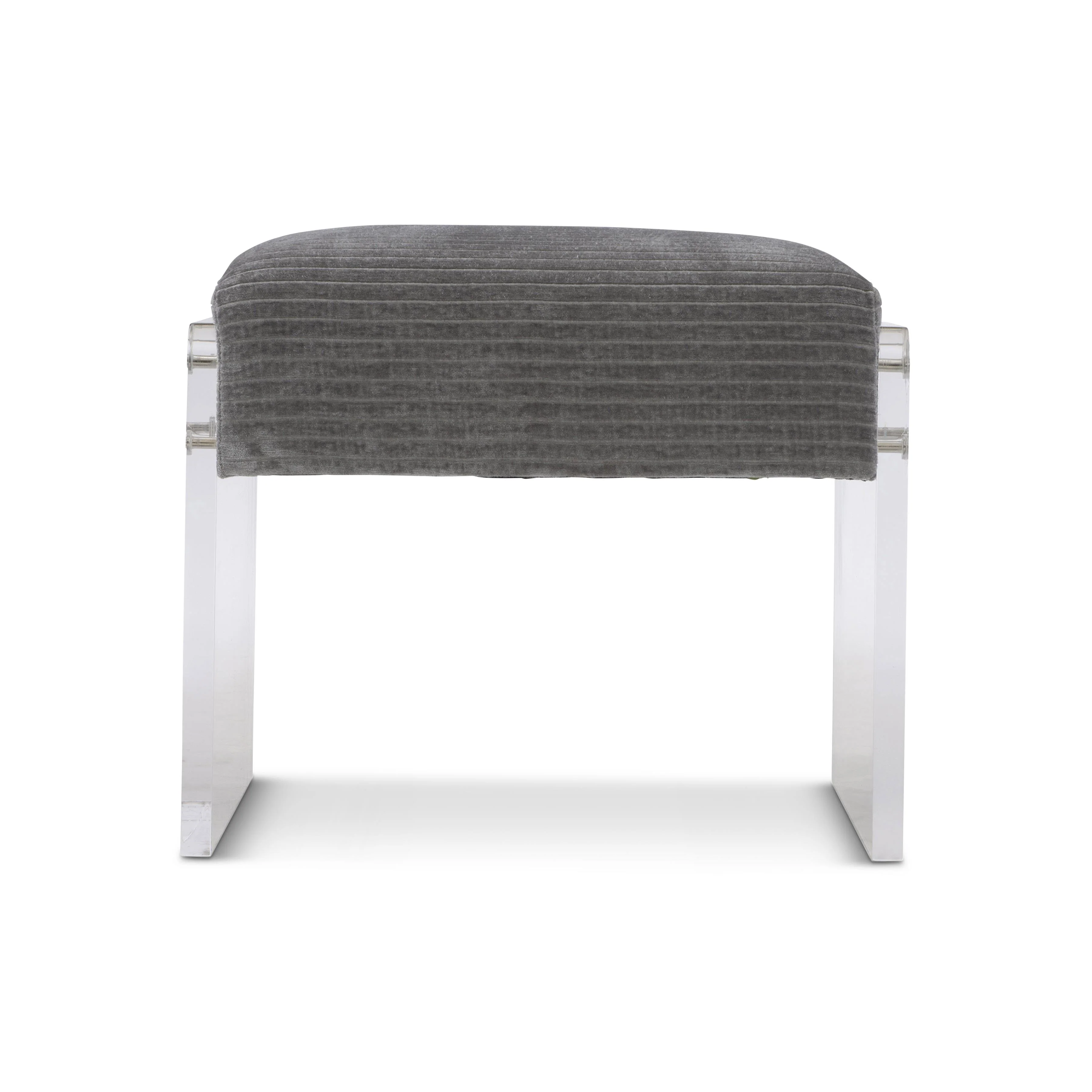 Jasper Grey/Acrylic Fabric Ottoman - Image 2