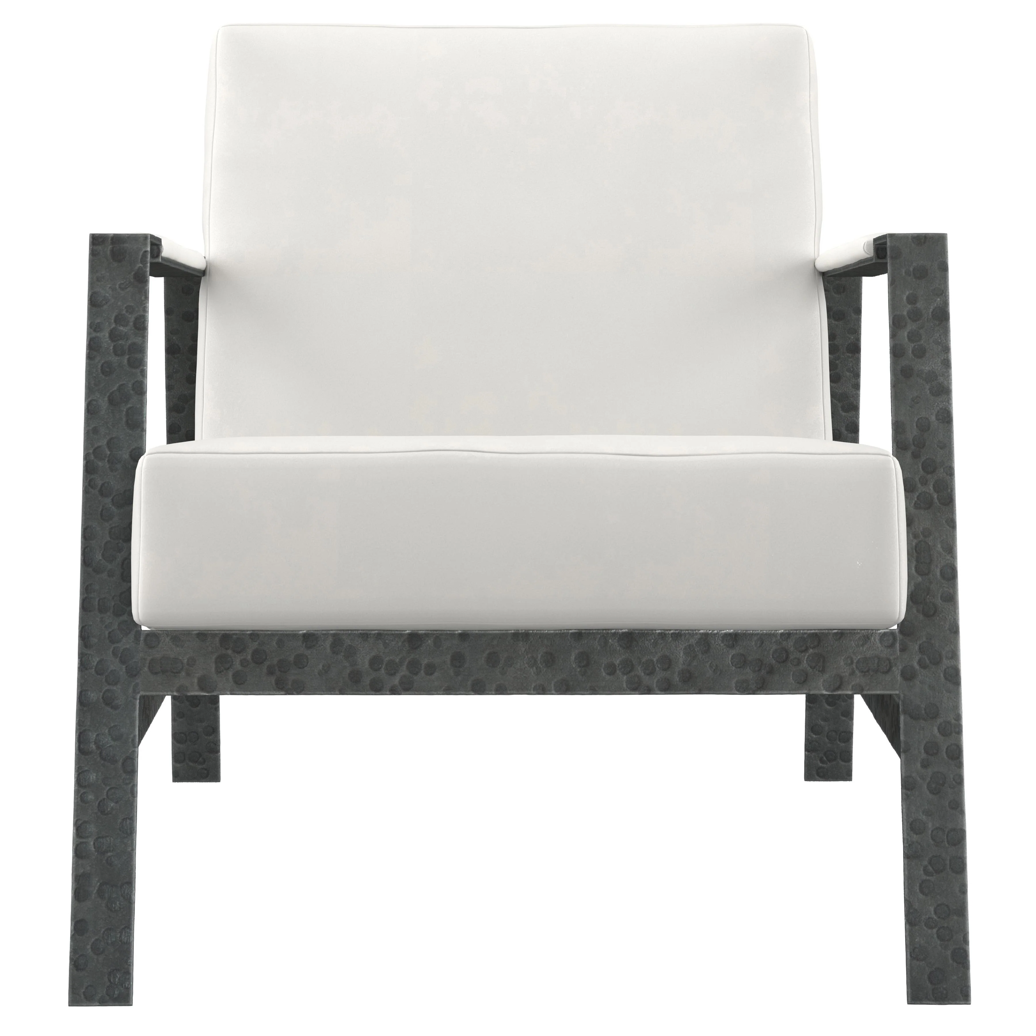 Jaxson White/Cream Leather Chair - Image 3