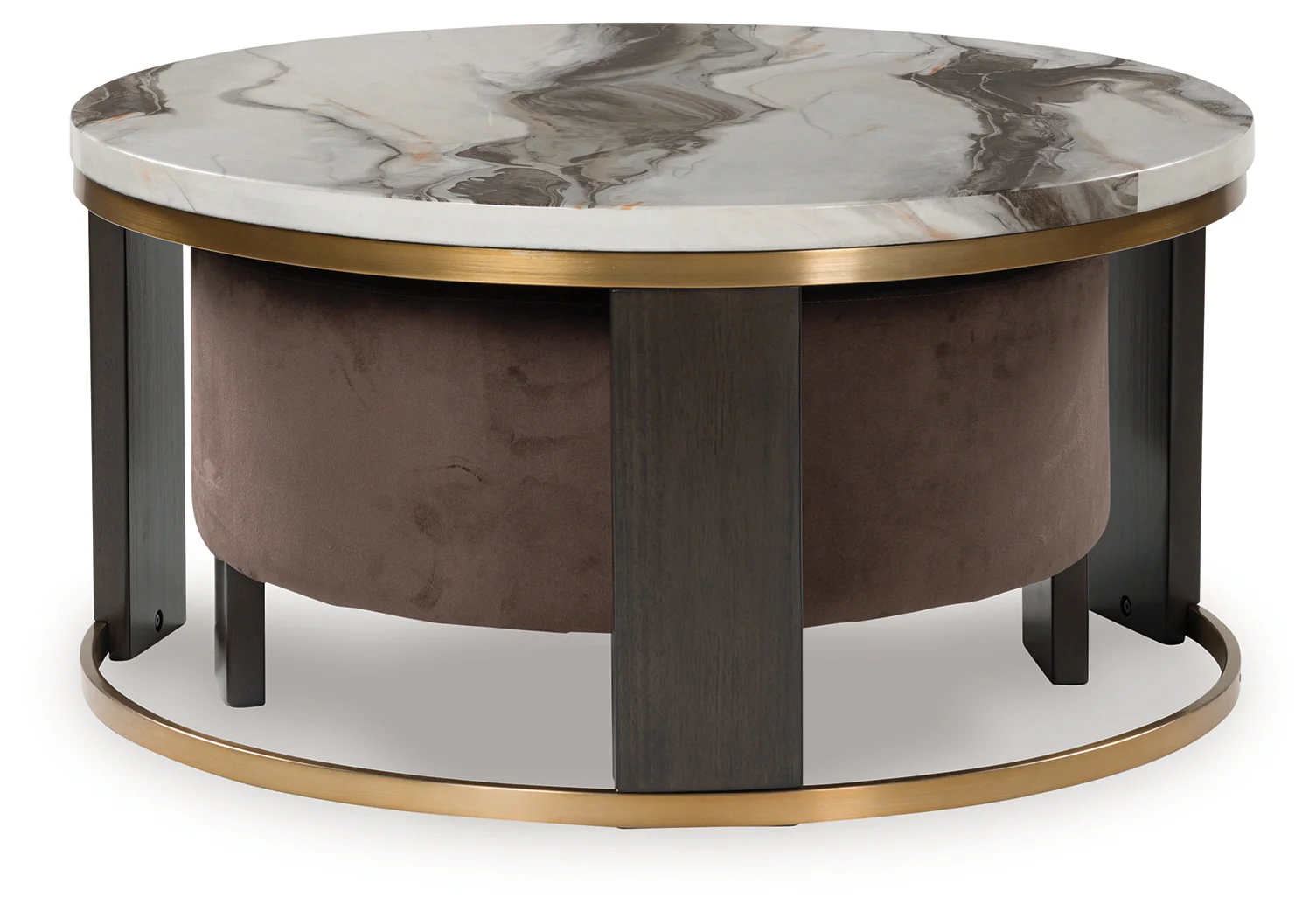 Jazmore Brown/Brass Finish Nesting Cocktail Tables (Set of 2) - Image 2