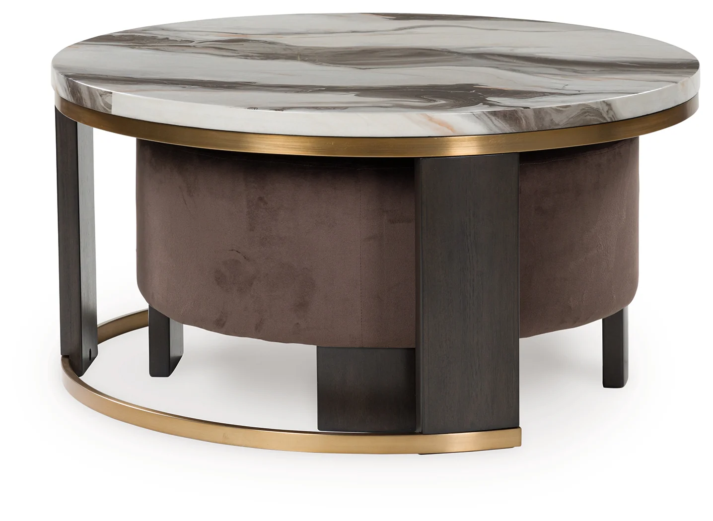 Jazmore Brown/Brass Finish Nesting Cocktail Tables (Set of 2) - Image 4