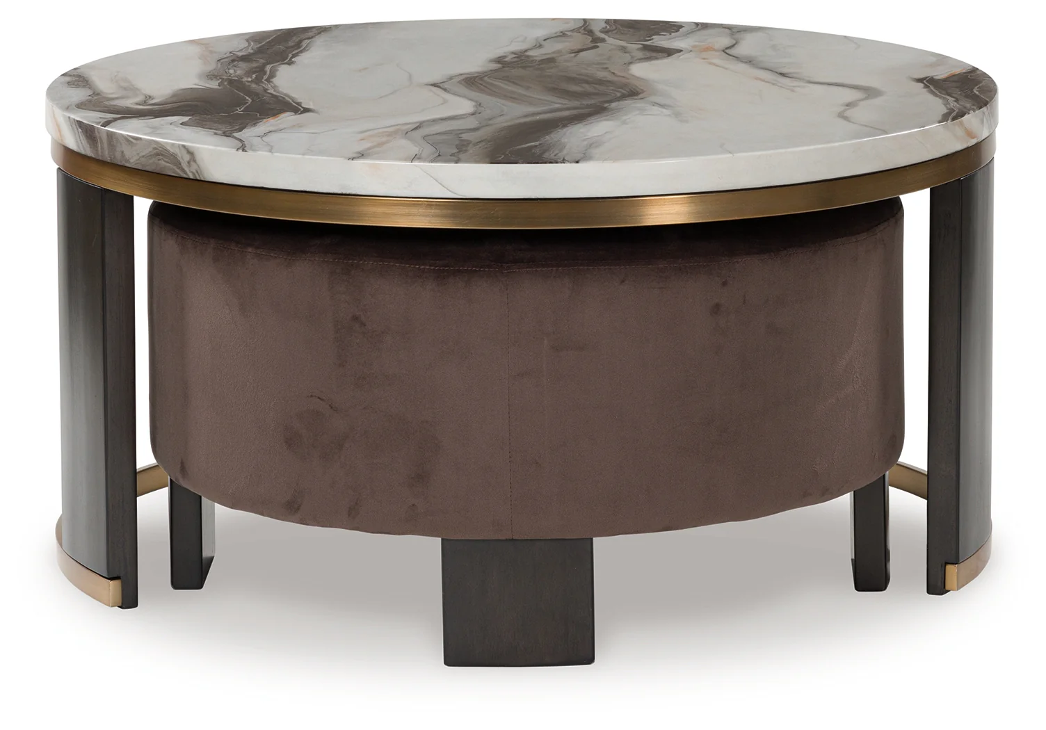 Jazmore Brown/Brass Finish Nesting Cocktail Tables (Set of 2) - Image 5