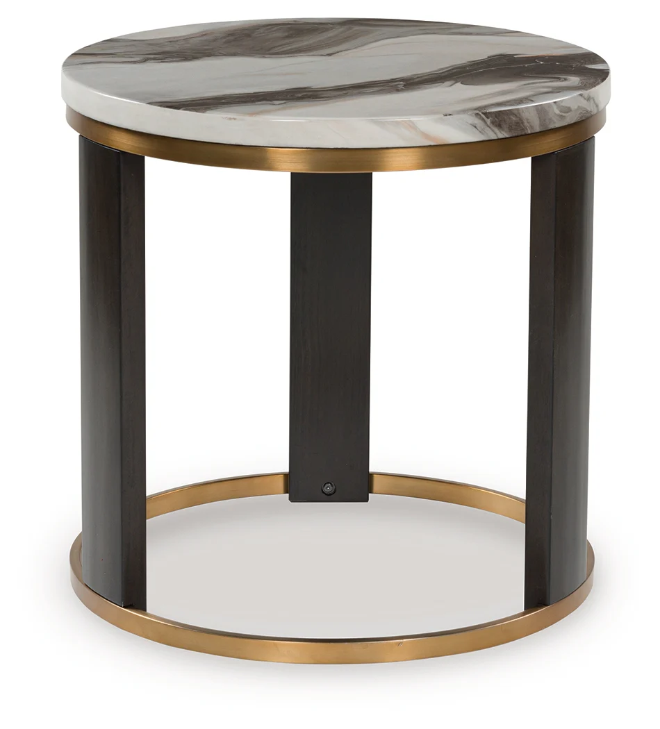 Jazmore Brown/Brass Finish Round End Table - Image 2
