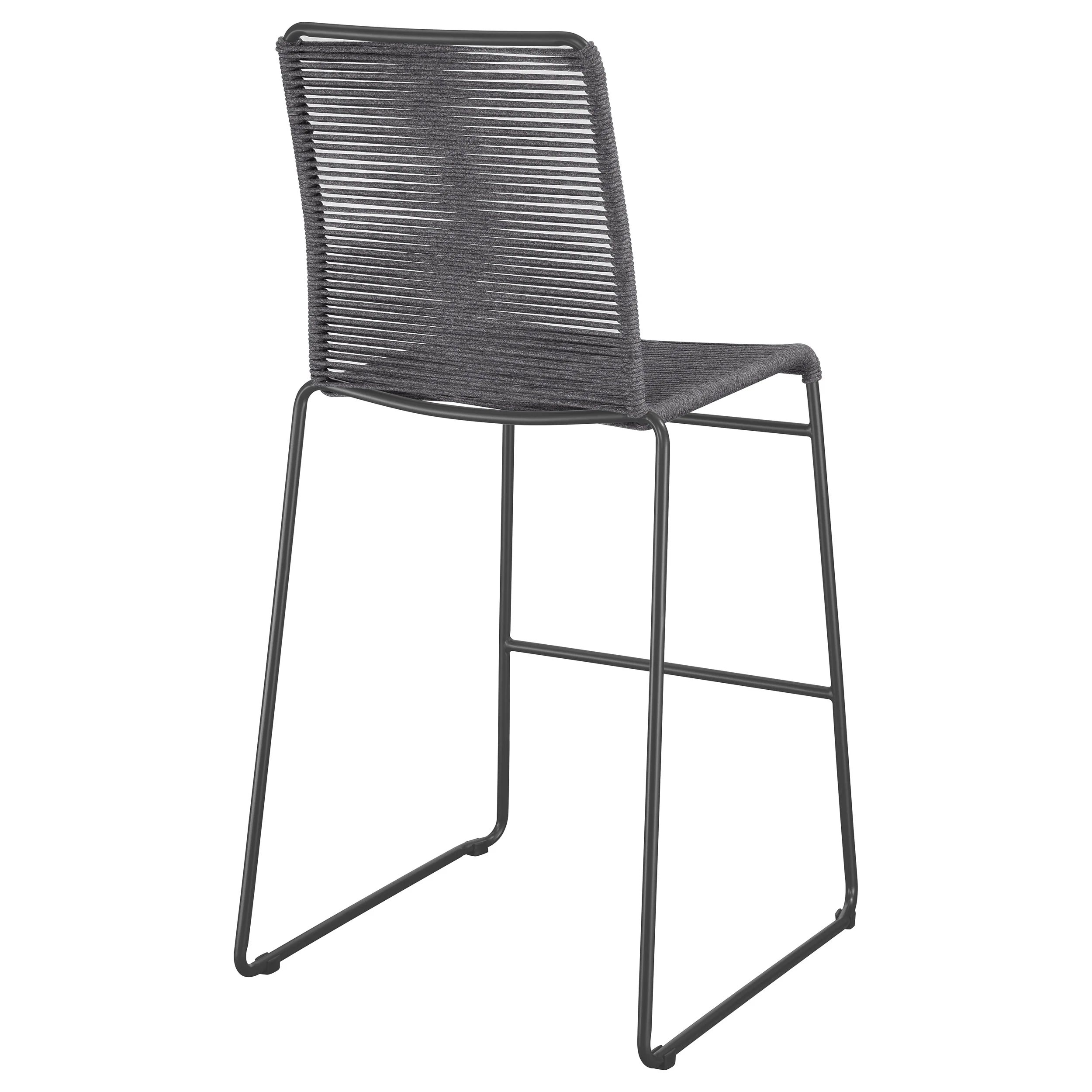 Jerome Charcoal Woven Rope Metal Bar Chair (Set of 2) - Image 7