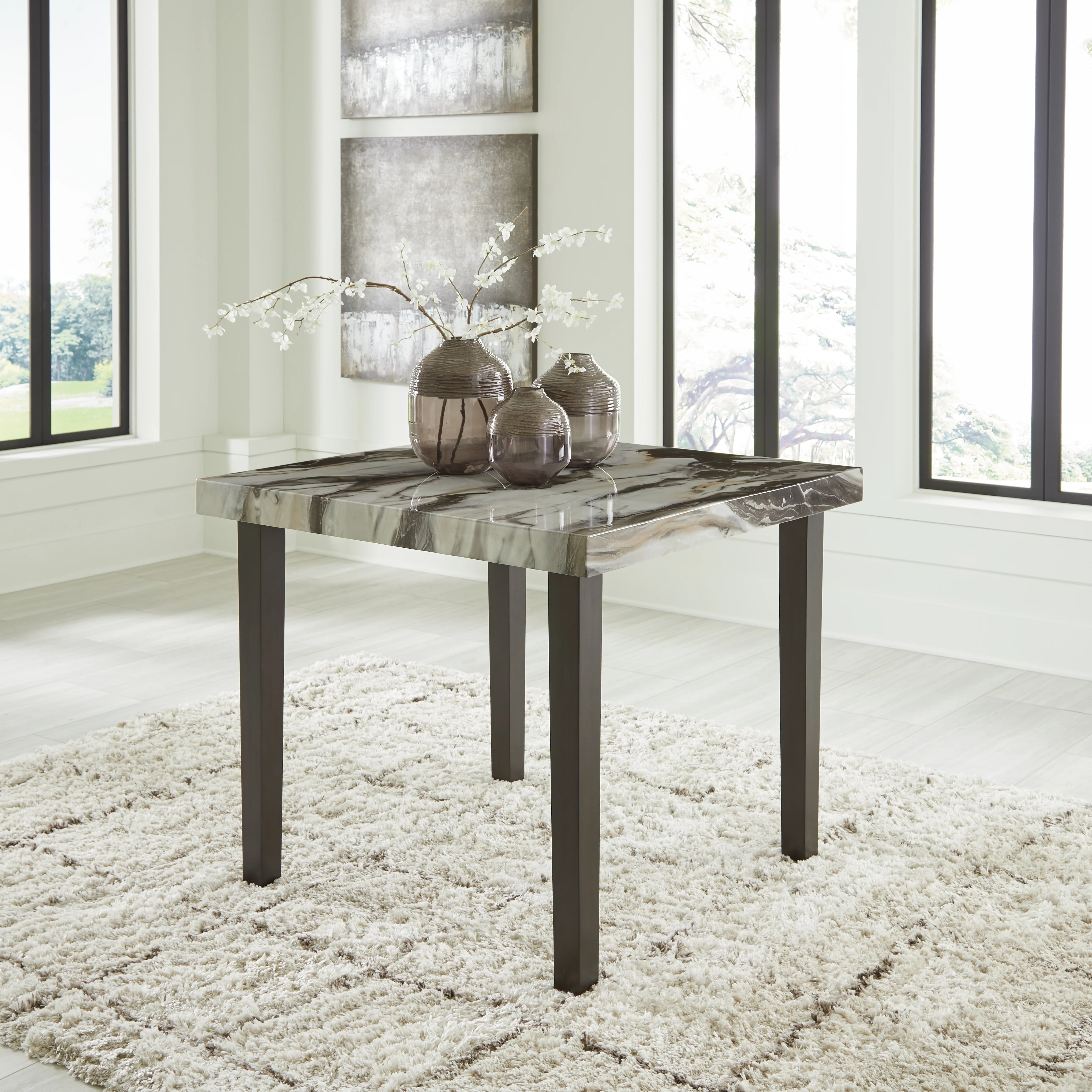 Jeshina Mocha/Dark Brown/Beige Counter Height Dining Table and 2 Barstools - Image 8