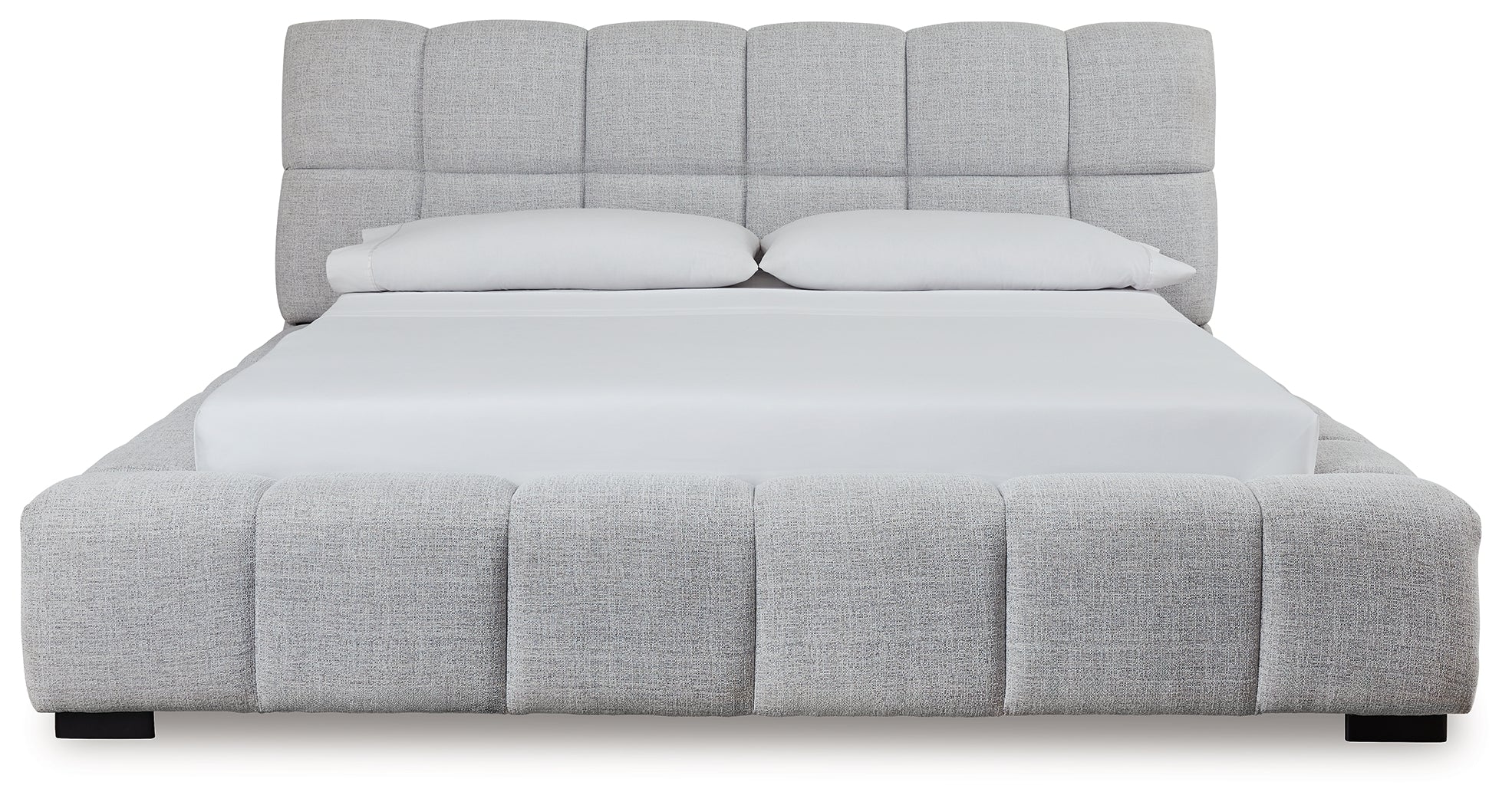 Jesstean Light Gray King Upholstered Bed - Image 2