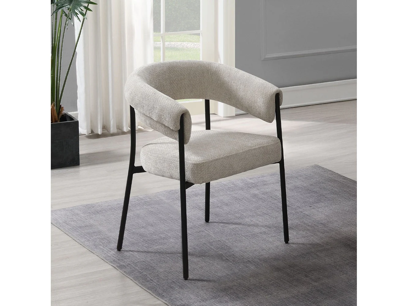 Jirina Beige/Black Arm Chair (Set of 2)
