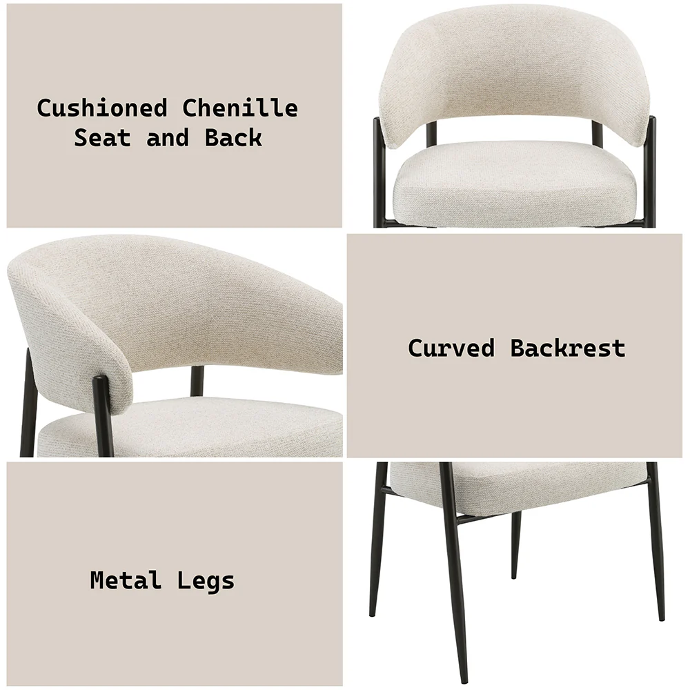 Jirina Beige/Black Arm Chair (Set of 2) - Image 8