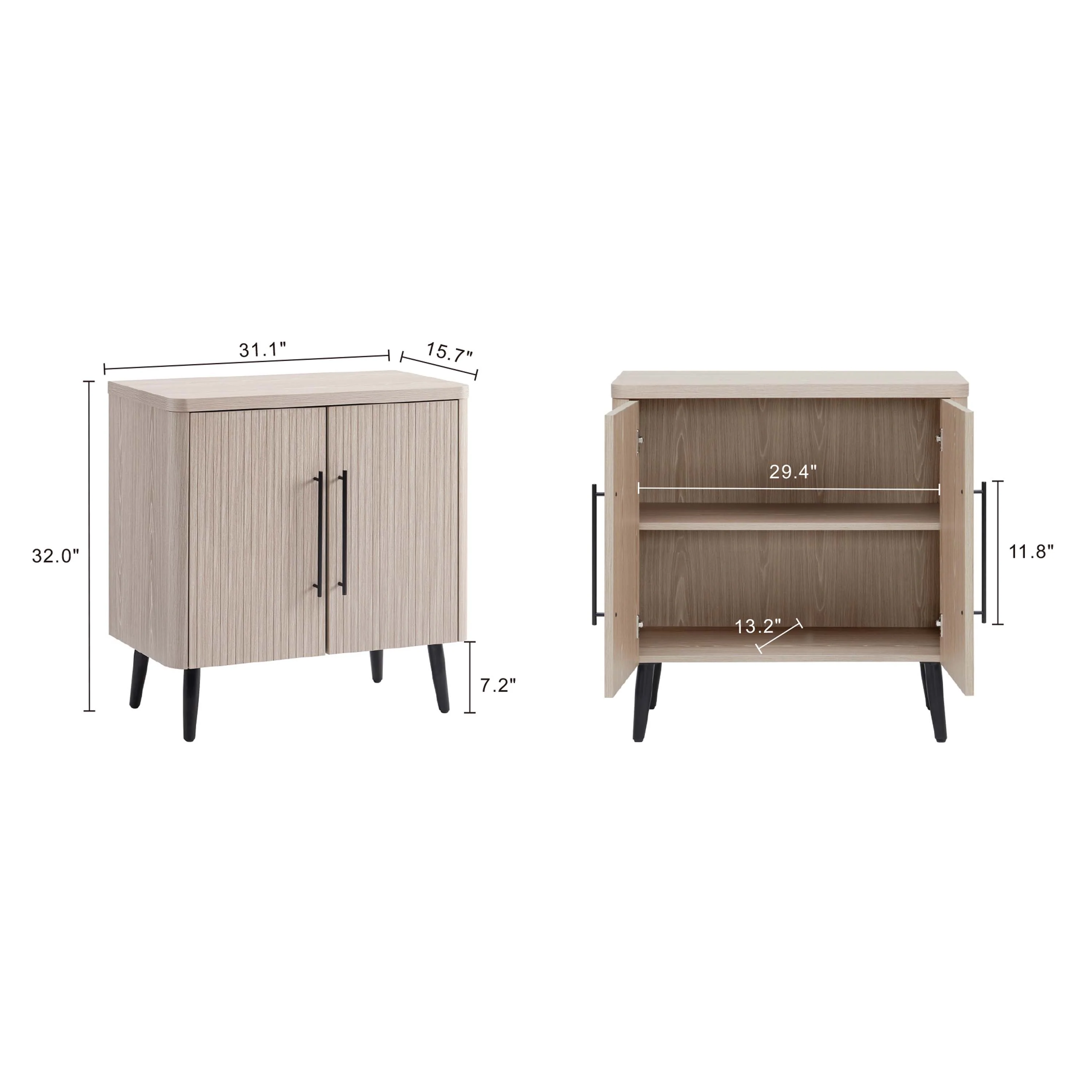 Jodie Accent Cabinet in Whitewashed Oak - Image 3