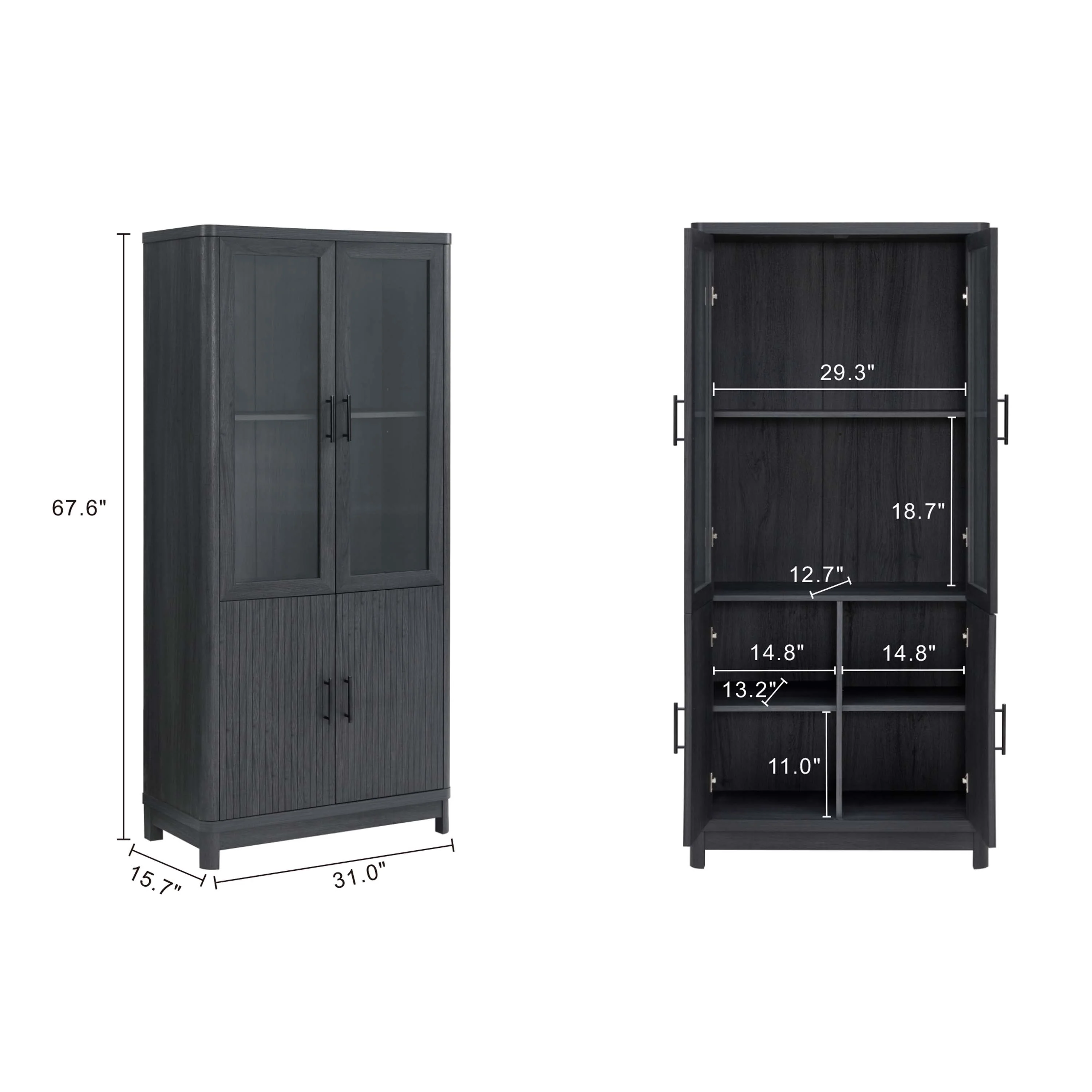 Jodie Bookcase in Charcoal Grey - Image 3
